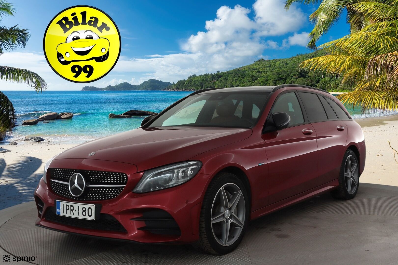 Mercedes-Benz C 2019 300 e T A Business AMG Edition EQ Power * Burmester / 360° / Panorama / Multibeam / Vakkari / Digimittaristo / Navi / KeylessGo * - Akku kuntotarkastettu / Ruskeat sporttinahat / Suomi-auto / Kahdet renkaat aluvanteilla / Merkkihuollettu