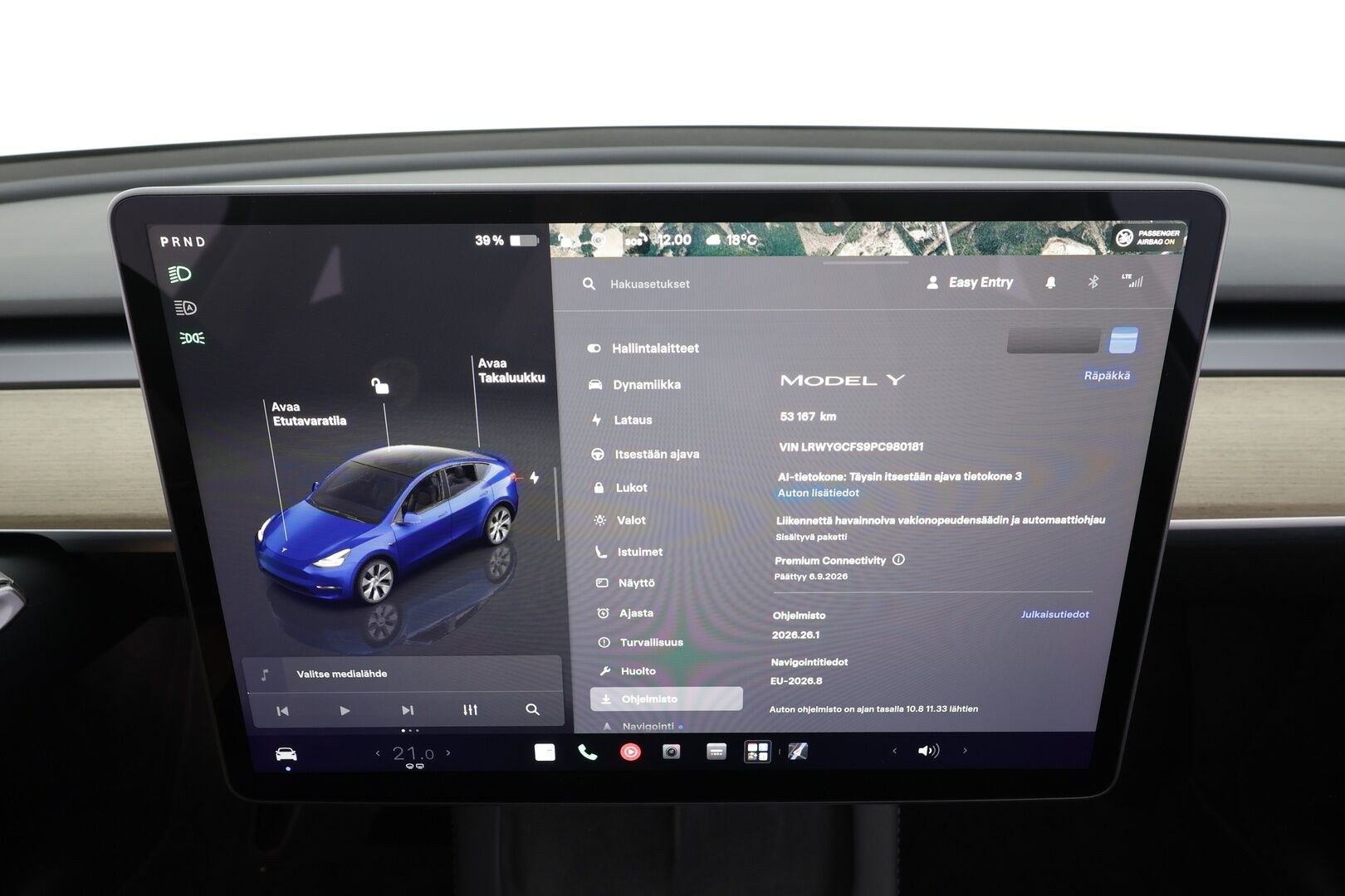 Tesla Model Y 2023 RWD - | Koukku | ILP | Lasikatto | ACC | Matrix-LED | P.Kamera | Muistipenkki | Premium Audio | Navi | Kaistavahti | Keyless | 2x Latauskaapelit | Kahdet renkaat | 1-om Suomi-auto |