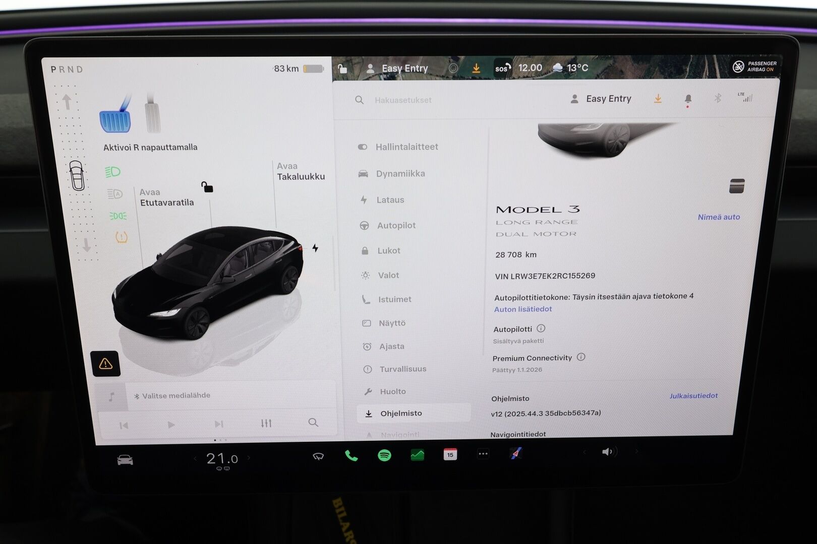 Tesla Model 3 2024 Long Range AWD Highland * Koukku / ILP / ACC / Matrix-LED / P.Kamera / Lasikatto / Premium Audio / Muistipenkki * - 1-om Suomi-auto / 2x Latauskaapelit / Kahdet renkaat - HULLUT JOULUT KORKOTARJOUS 2,49% 