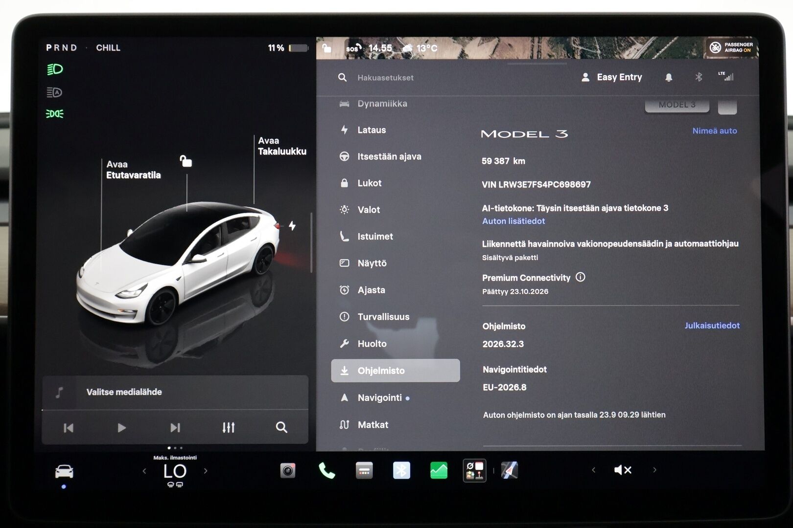Tesla Model 3 2023 Standard Range Plus RWD - | ILP | Koukku | Lasikatto | ACC | Matrix-LED | P.Kamera | Muistipenkki | Premium Audio | Navi | Kaistavahti | Keyless |