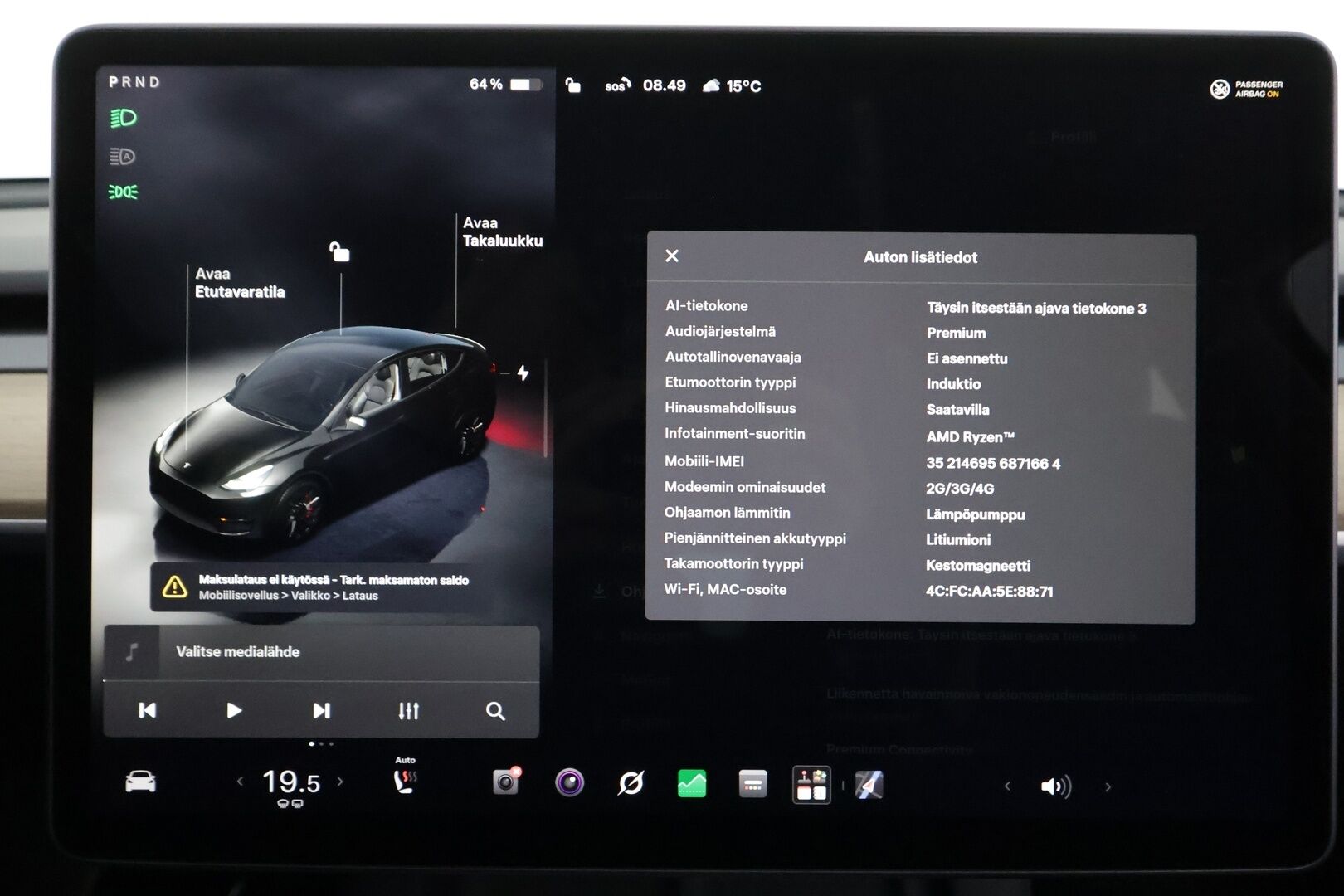 Tesla Model Y 2022 Performance - | ILP | Koukku | Lasikatto | ACC | Matrix-LED | P.kamera | Muistipenkki | Premium Audio | Navi | Kaistavahti | Keyless | 2x Latauskaapelit | - KORKO VAIN 3,99 %