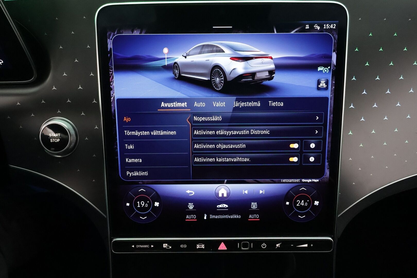 Mercedes-Benz EQE 2023 500 4MATIC AMG * Koukku / Distronic / Ilma-alusta / Digital-Lights / 360 / Burmester / Comfort-penkit Muistilla * - Akku kuntotarkastettu SoH 98,8 / Kahdet renkaat aluvanteilla