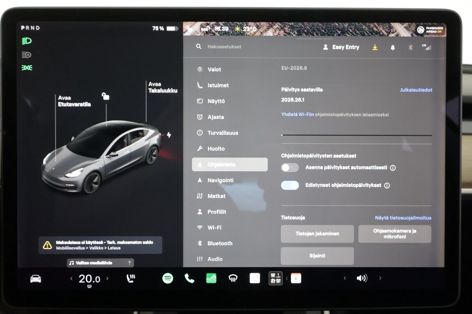 Tesla Model 3 2020 Long Range - | Lasikatto | ACC | LED | Muistipenkki | P.Kamera | Premium Audio | Navi | Kaistavahti | Keyless | 2x Latauskaapelit | Kahdet renkaat |