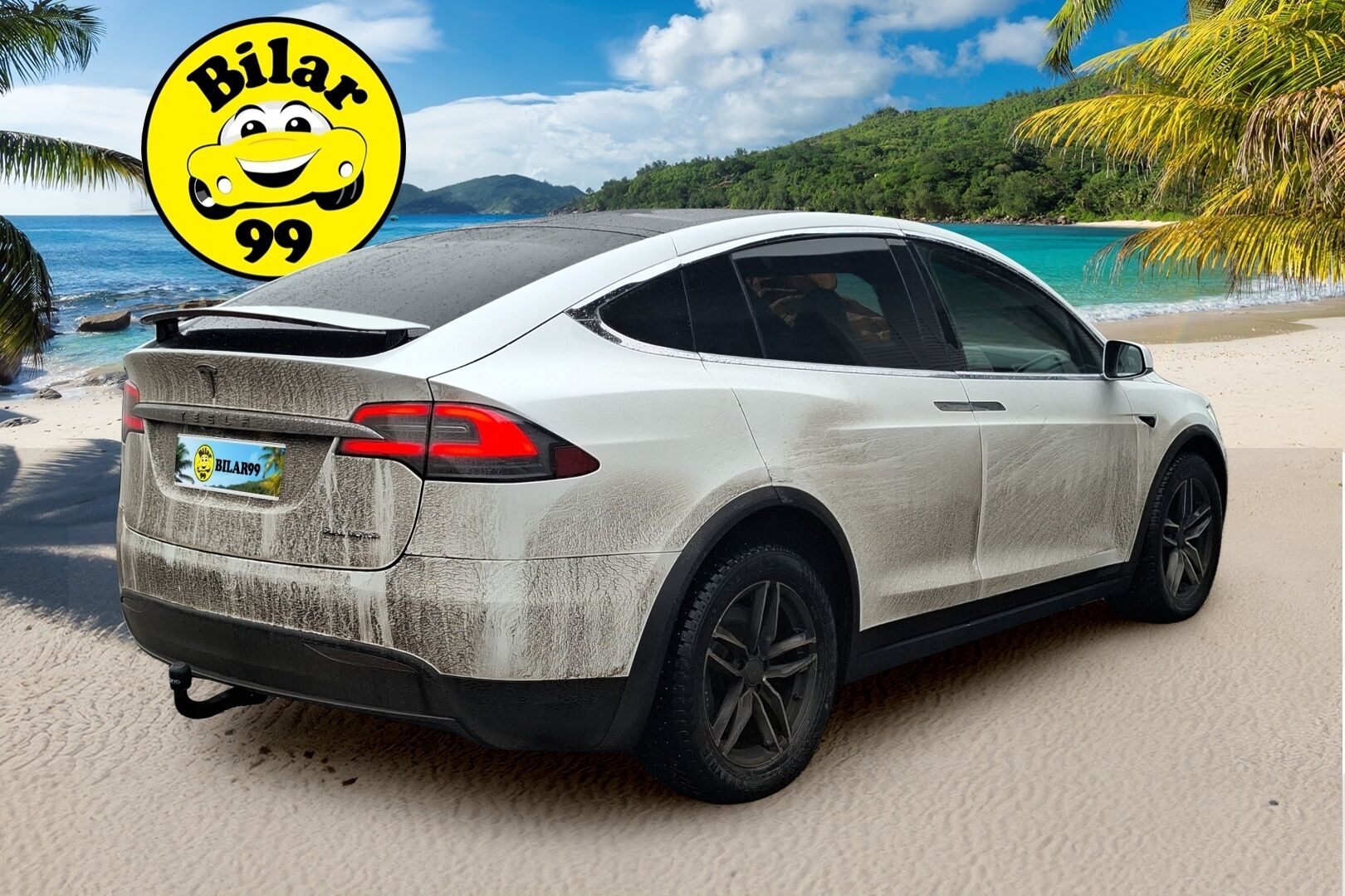 Tesla Model X 2019 100D Long Range AWD * Vetokoukku / Vaalea Nahkasisusta / Premium Audio / Lasikatto / 2x Renkaat Aluvantein! - Ilma-Alusta / Peruutuskamera / Upea!