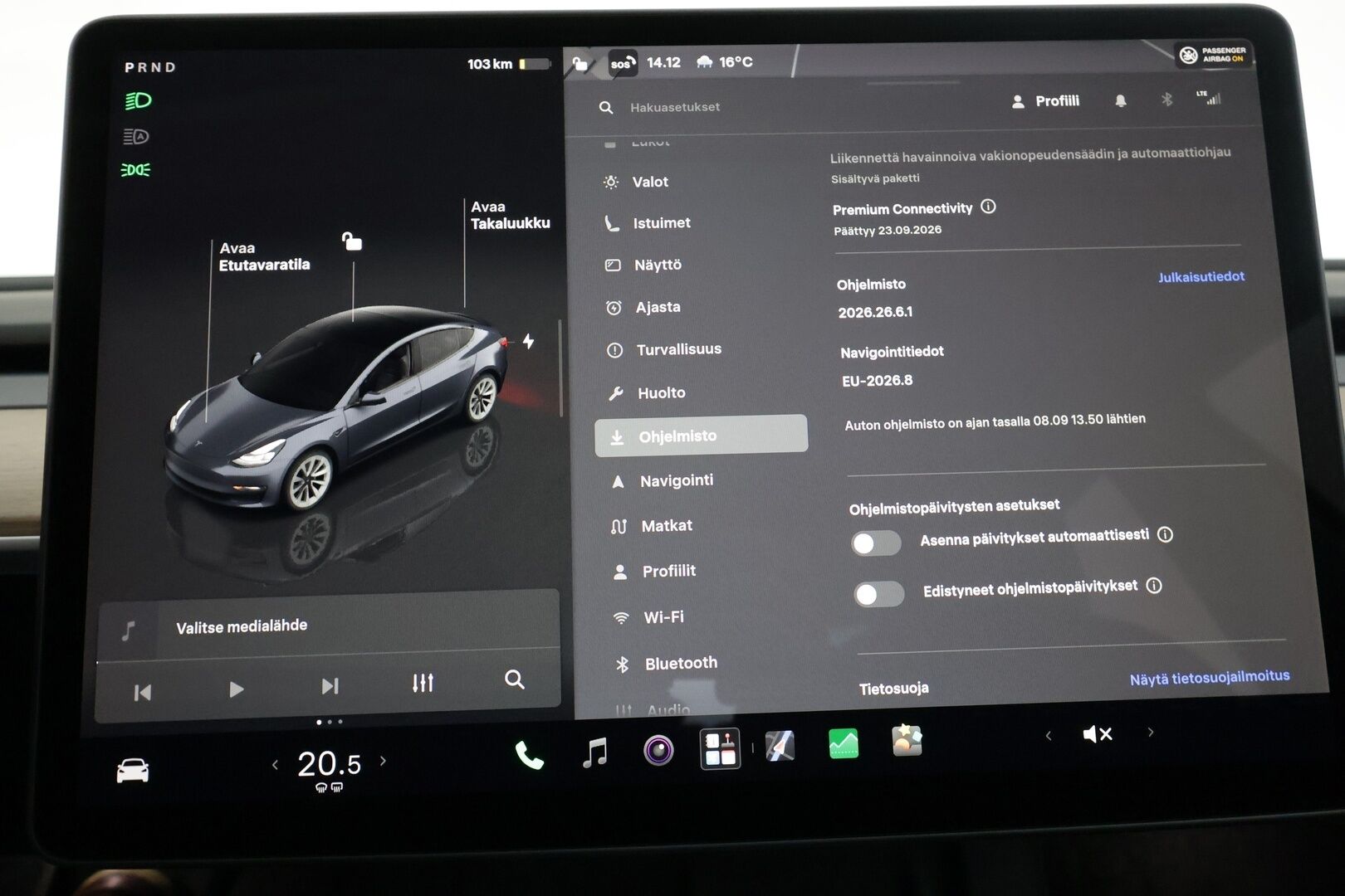 Tesla Model 3 2023 Long Range - | ACC | ILP | Ryzen | Matrix | Lasikatto | Premium Audio | Sähkönahat | Muistipenkki | P.kamera | Autosteer | Lämm. ratti | 2x renkaat aluin | 