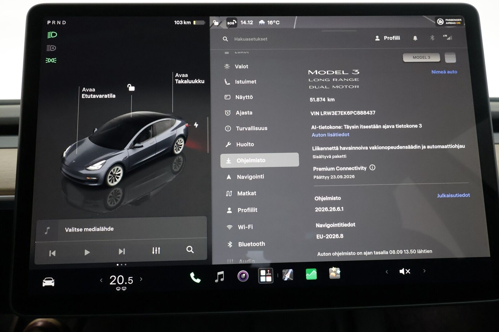 Tesla Model 3 2023 Long Range - | ACC | ILP | Ryzen | Matrix | Lasikatto | Premium Audio | Sähkönahat | Muistipenkki | P.kamera | Autosteer | Lämm. ratti | 2x renkaat aluin | 