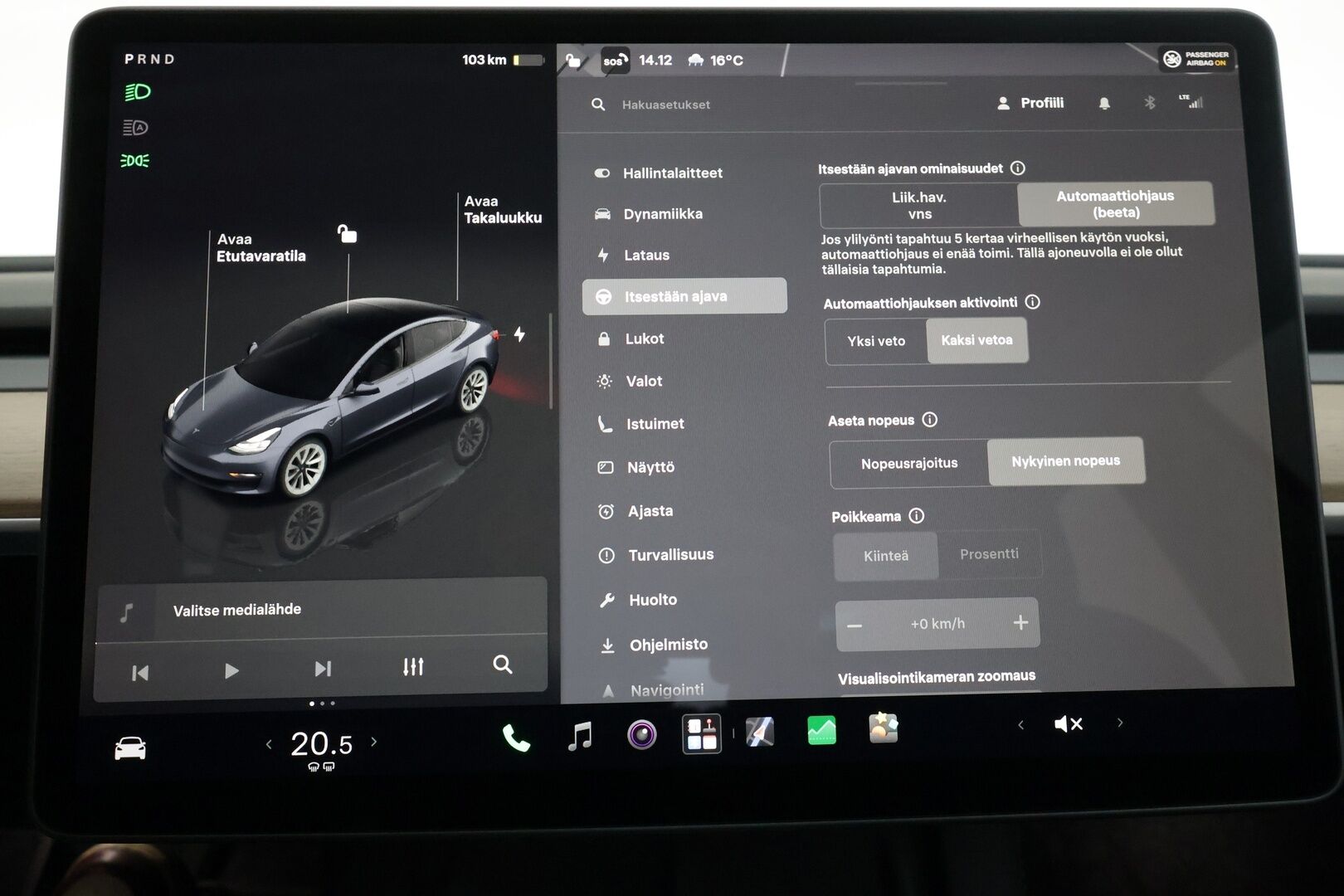 Tesla Model 3 2023 Long Range - | ACC | ILP | Ryzen | Matrix | Lasikatto | Premium Audio | Sähkönahat | Muistipenkki | P.kamera | Autosteer | Lämm. ratti | 2x renkaat aluin | 