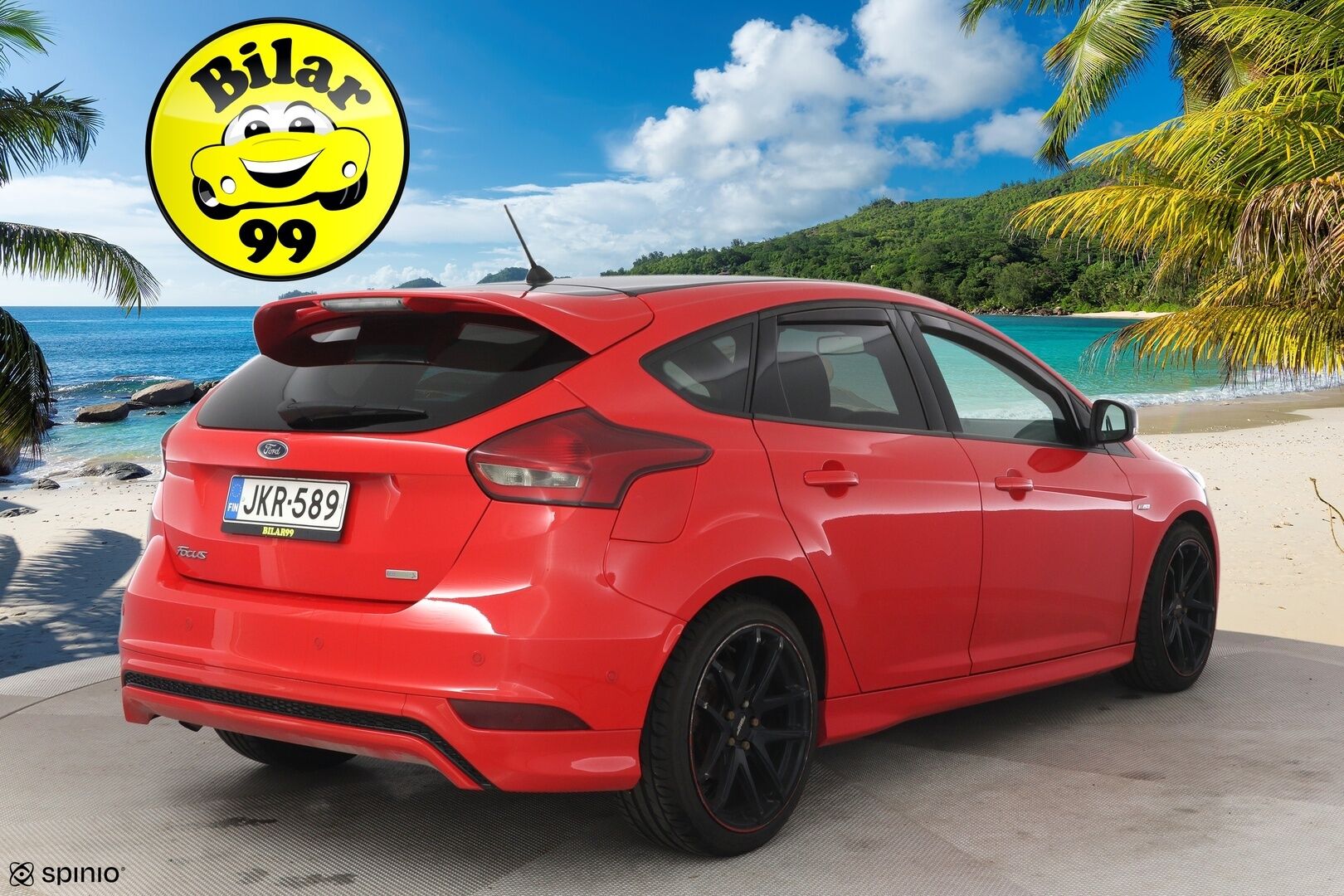 Ford Focus 2018 1,0 EcoBoost 125 hv Start/Stop M6 ST-Line **Navi / Android ja apple auto / Vakkari / Tutkat / lohko** - Kahdet renkaat aluilla / Huoltokirja