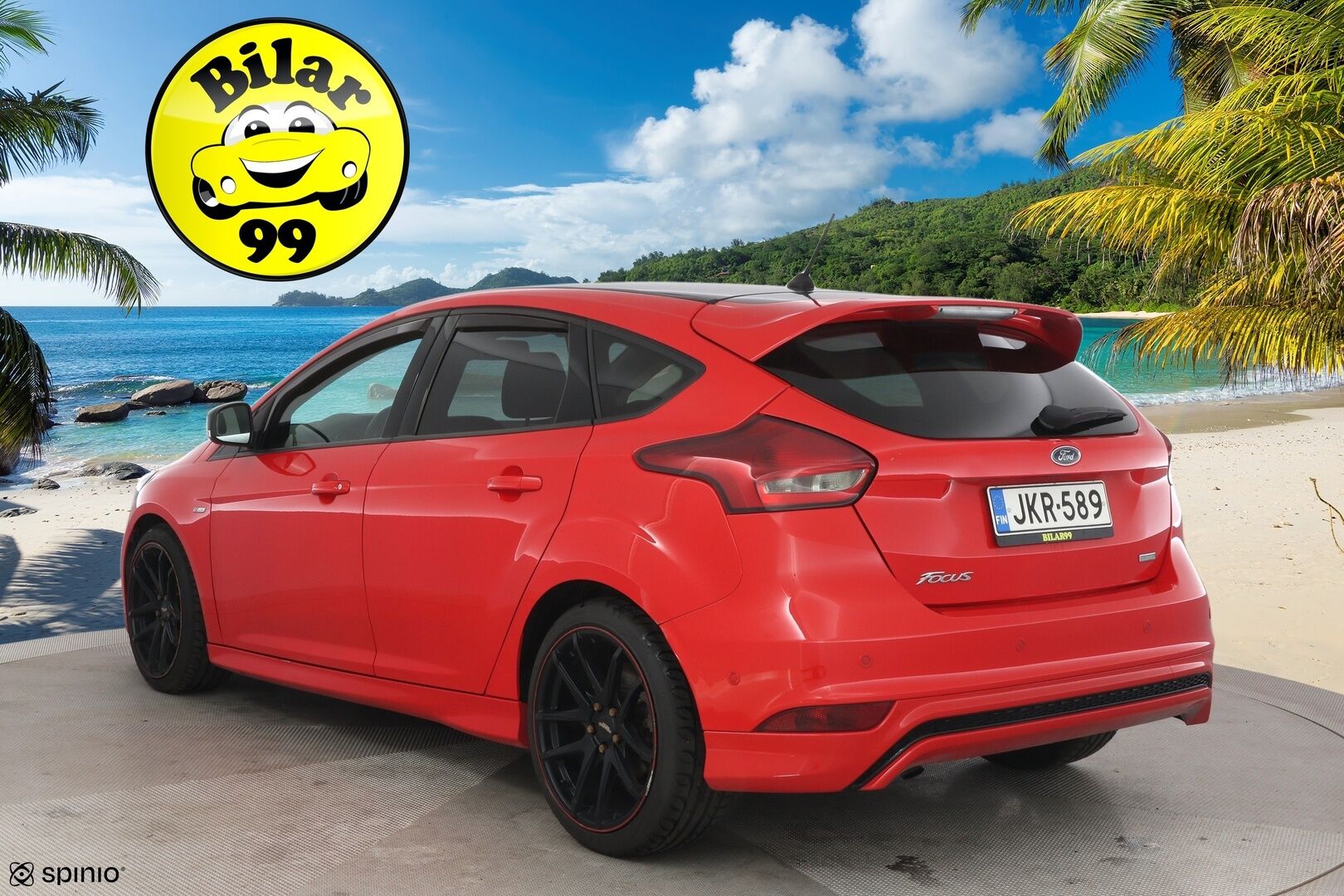 Ford Focus 2018 1,0 EcoBoost 125 hv Start/Stop M6 ST-Line **Navi / Android ja apple auto / Vakkari / Tutkat / lohko** - Kahdet renkaat aluilla / Huoltokirja