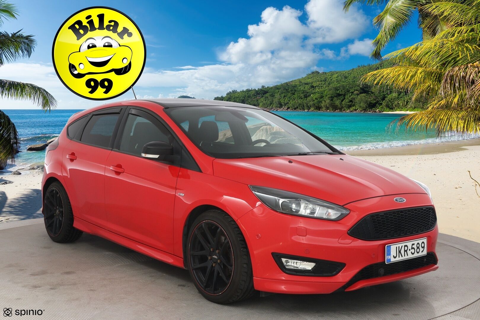 Ford Focus 2018 1,0 EcoBoost 125 hv Start/Stop M6 ST-Line **Navi / Android ja apple auto / Vakkari / Tutkat / lohko** - Kahdet renkaat aluilla / Huoltokirja