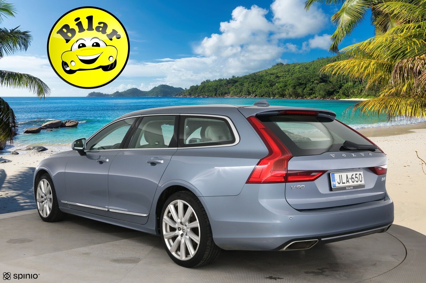 Volvo V90 2019 D4 Business Inscription aut - Suomi-auto | Webasto | ACC & Pilot assist | P.kamera | Muistipenkki | Vaalea nahkasisusta | Mussel Blue | Full LED | Sensus-navi - KORKO VAIN 3,99 %