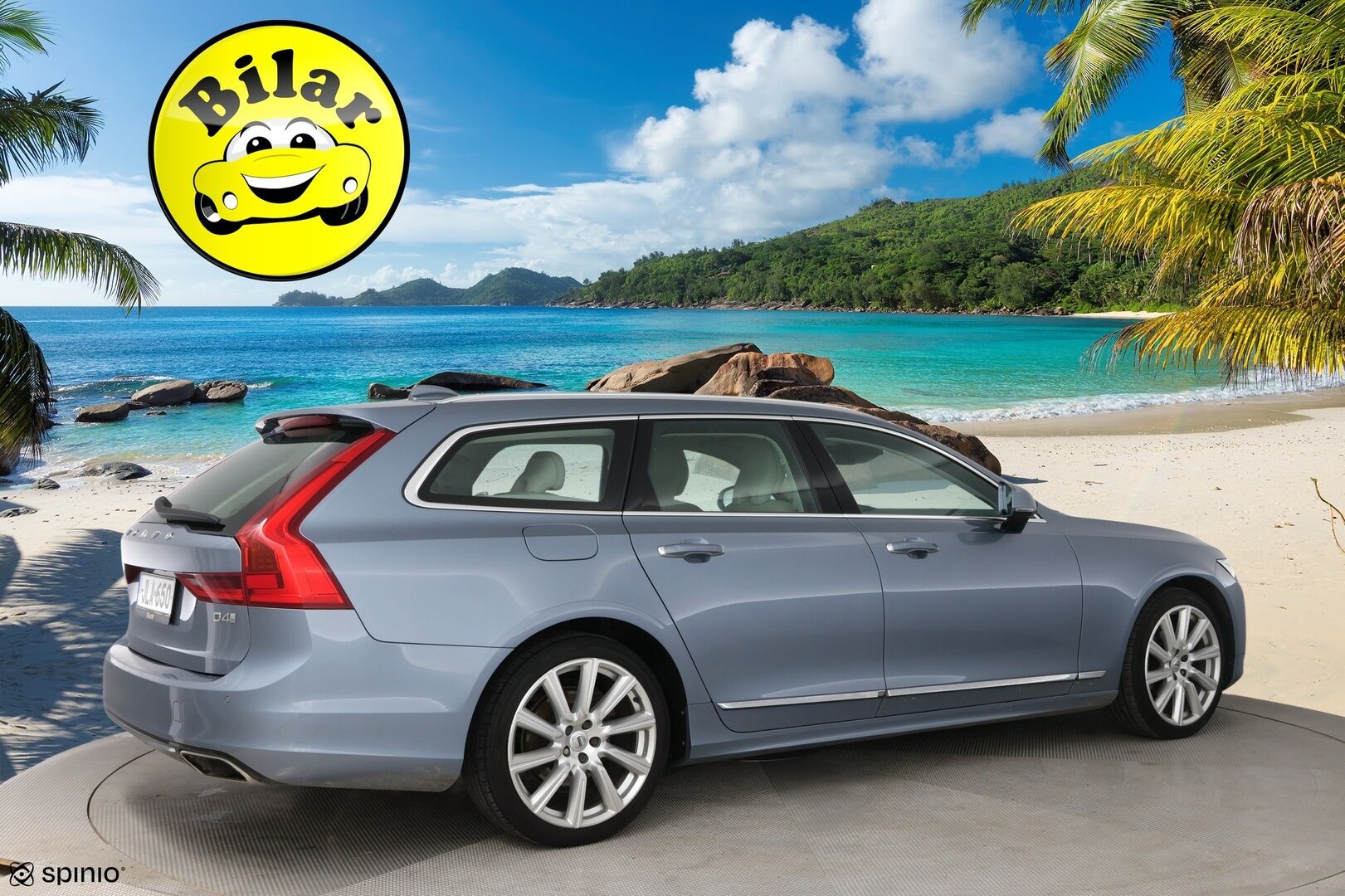 Volvo V90 2019 D4 Business Inscription aut - Suomi-auto | Webasto | ACC & Pilot assist | P.kamera | Muistipenkki | Vaalea nahkasisusta | Mussel Blue | Full LED | Sensus-navi - KORKO VAIN 3,99 %