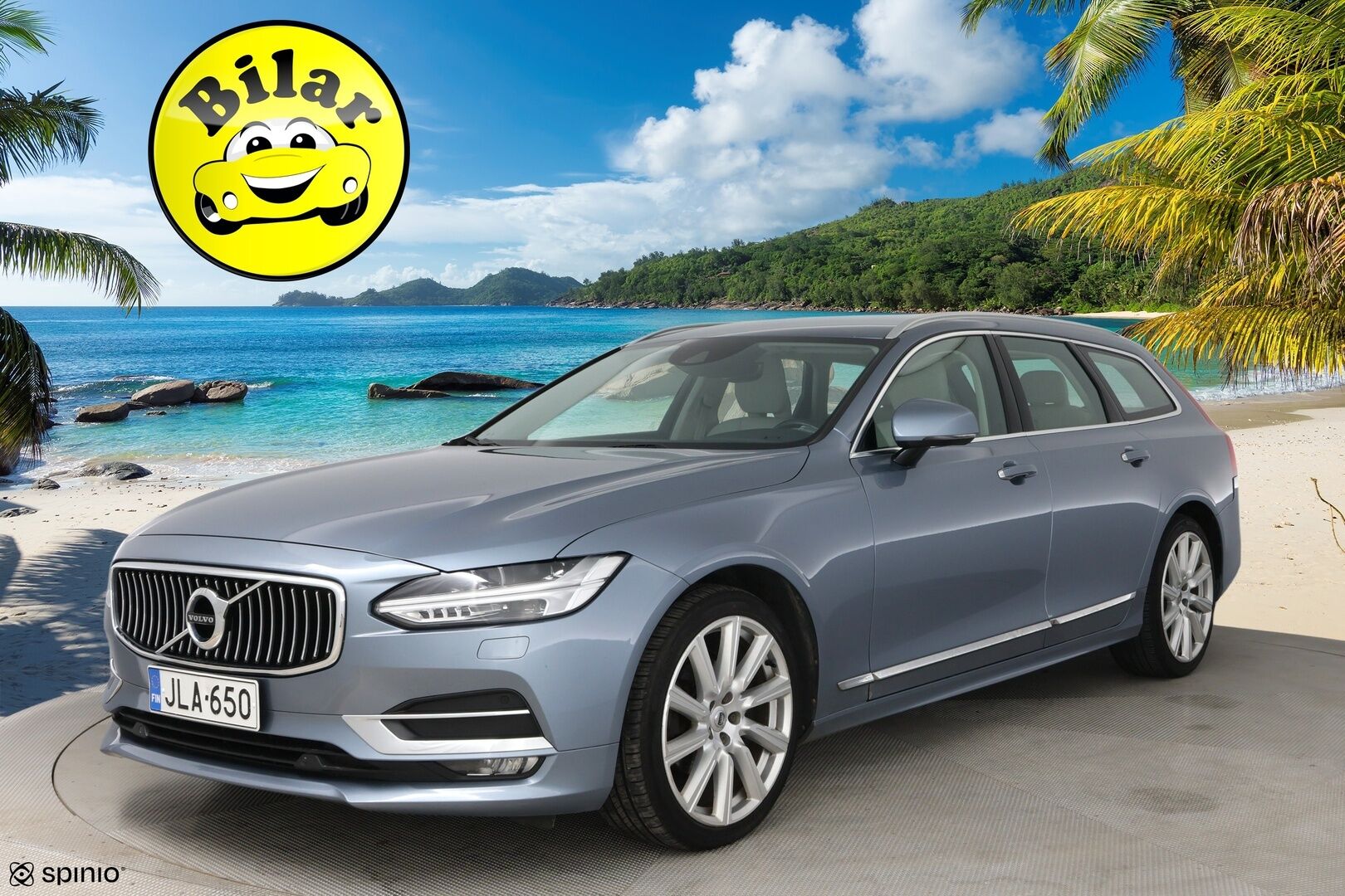 Volvo V90 2019 D4 Business Inscription aut - Suomi-auto | Webasto | ACC & Pilot assist | P.kamera | Muistipenkki | Vaalea nahkasisusta | Mussel Blue | Full LED | Sensus-navi - KORKO VAIN 3,99 %