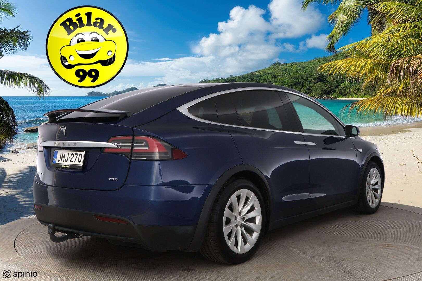Tesla Model X 2016 75 D 7-Paikkainen - 7P / Vetokoukku / Imuovet / Vaalea Nahkasisusta / Lasikatto / Adapt.Vakkari / Akkutesti tehty!