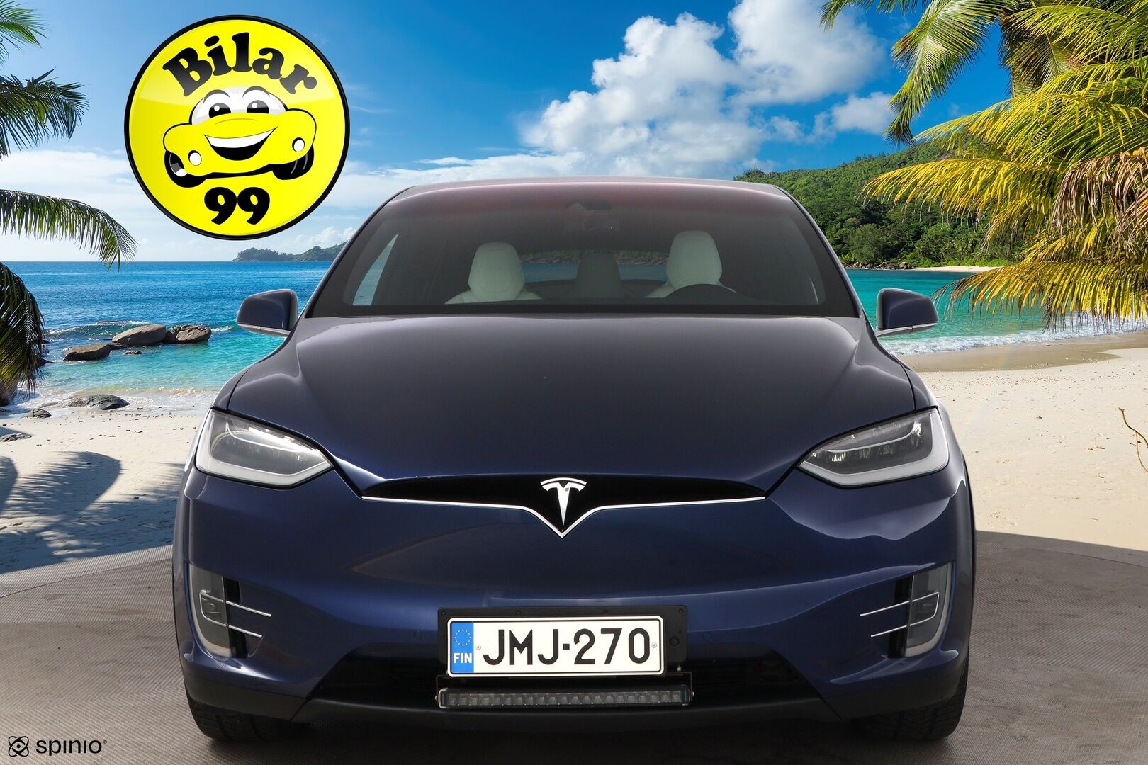 Tesla Model X 2016 75 D 7-Paikkainen - 7P / Vetokoukku / Imuovet / Vaalea Nahkasisusta / Lasikatto / Adapt.Vakkari / Akkutesti tehty!