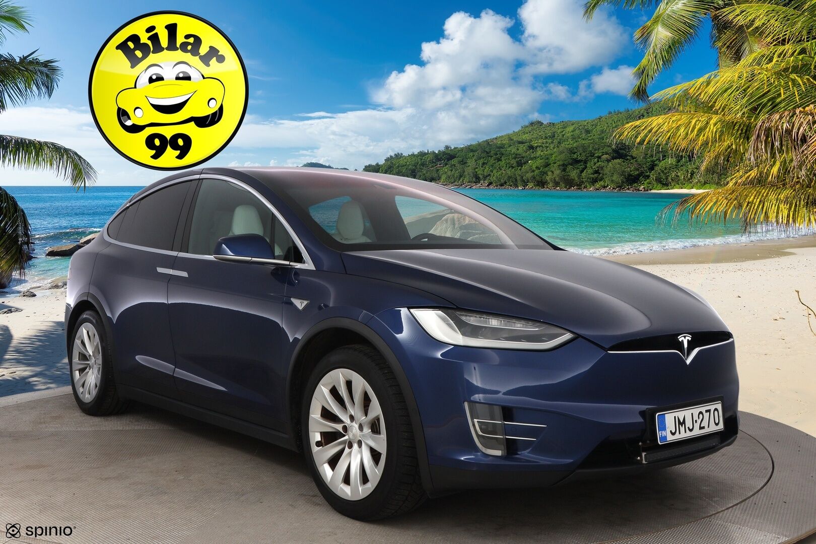 Tesla Model X 2016 75 D 7-Paikkainen - 7P / Vetokoukku / Imuovet / Vaalea Nahkasisusta / Lasikatto / Adapt.Vakkari / Akkutesti tehty!