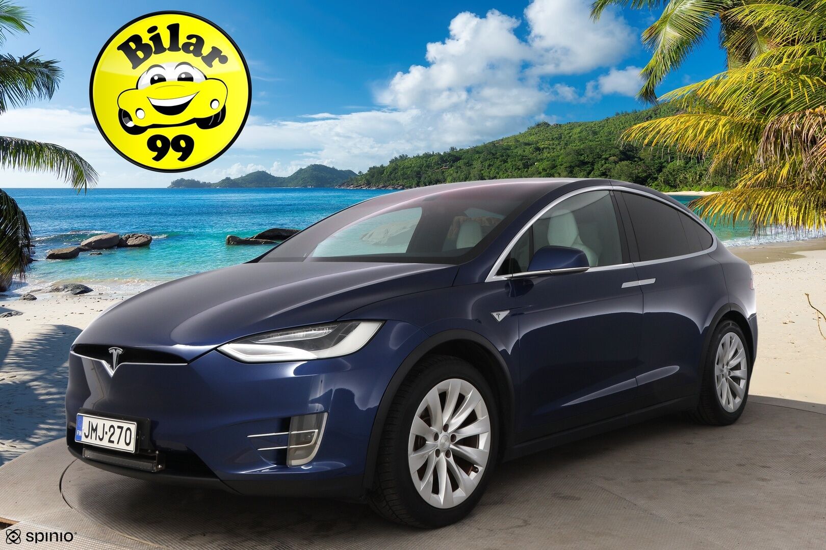 Tesla Model X 2016 75 D 7-Paikkainen - 7P / Vetokoukku / Imuovet / Vaalea Nahkasisusta / Lasikatto / Adapt.Vakkari / Akkutesti tehty!