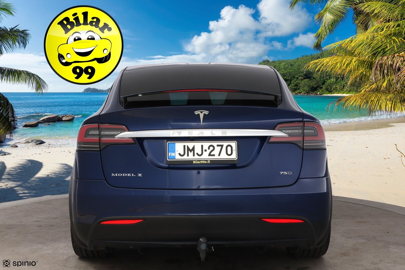 Tesla Model X 2016 75 D 7-Paikkainen - 7P / Vetokoukku / Imuovet / Vaalea Nahkasisusta / Lasikatto / Adapt.Vakkari / Akkutesti tehty!