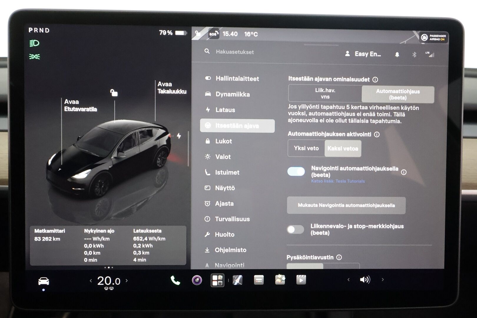 Tesla Model Y 2022 Long Range - | Koukku | ILP | Lasikatto | ACC | Matrix-LED | P.kamera | Muistipenkki | Premium Audio | Navi | Kaistavahti | Keyless | 1-om Suomi-auto | Kahdet renkaat | 2x Latauskaapelit |
