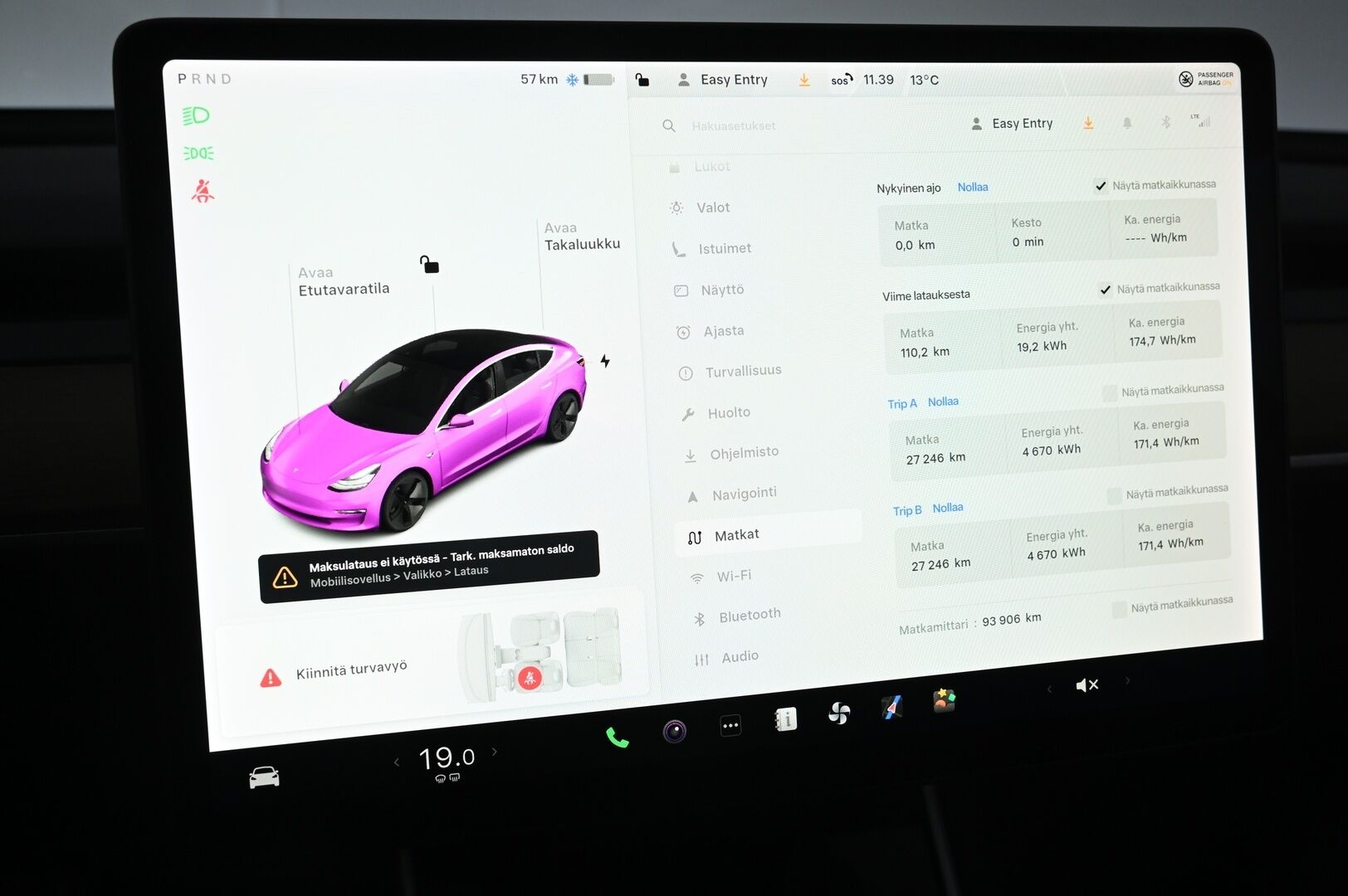 Tesla Model 3 2019 Standard Range Plus RWD * Lasikatto / Acc / Peruutuskamera / Musta Nahkasisusta* - Akku kuntotarkastettu! / Pitkä leima! - HULLU BLACKWEEK KORKOTARJOUS 2,49%