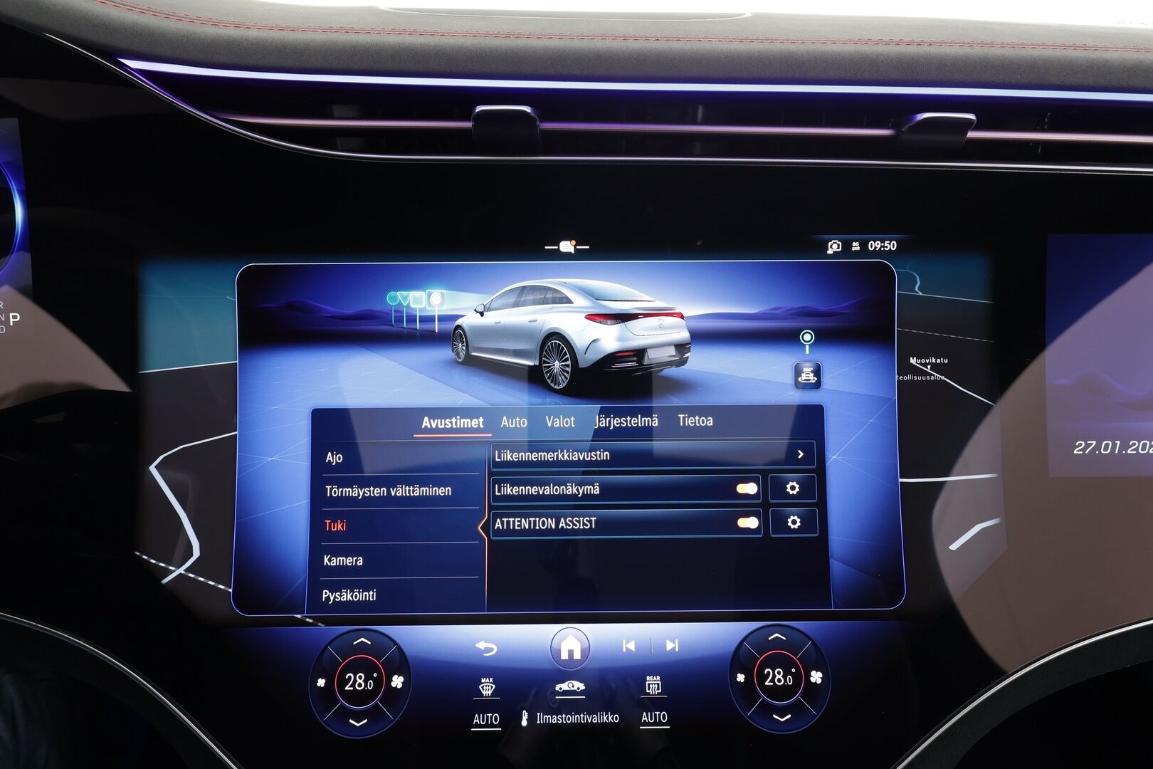 Mercedes-Benz EQE 2024 500 AMG 4MATIC * Hyperscreen / Distronic+ / Burmester / 360° / HUD / Digital Light / Koukku / Muistipenkit / Panorama * - Akku kuntotarkastettu! / Kahdet renkaat aluvanteilla / Merkkihuollettu / Supervarusteet