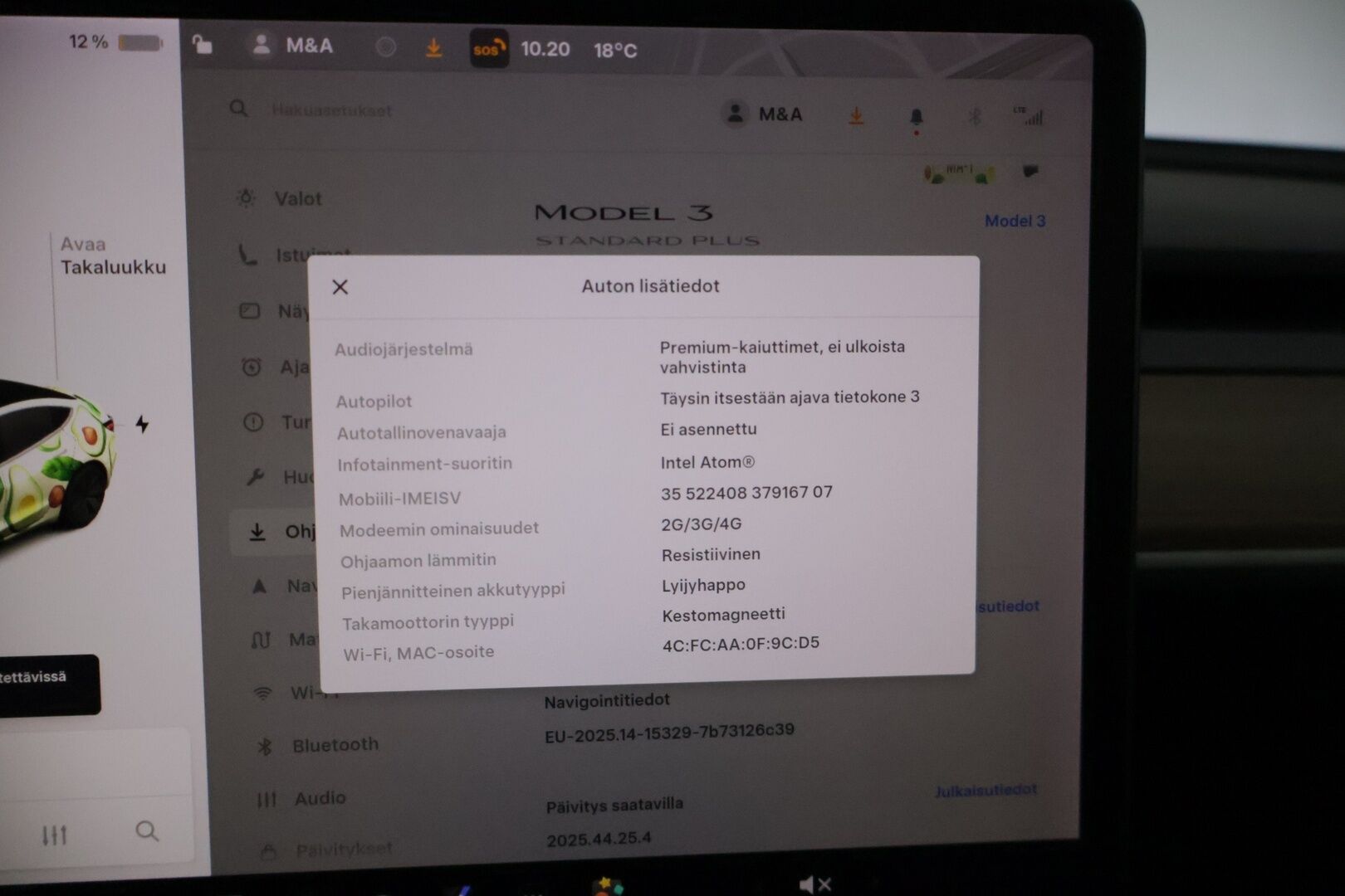 Tesla MODEL 3 2019 Standard RWD Plus ** 2x renkaat & vanteet / FSD / LED / Premium Audio ** - *Katsastus voimassa 11.6.2026 saakka! / Fiksut kilometrit!*