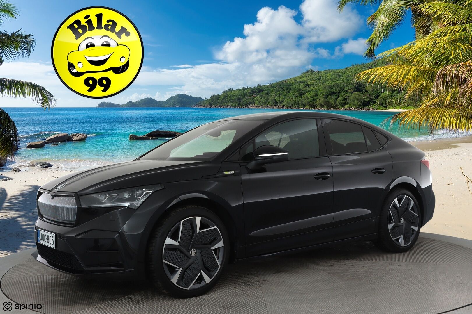 SKODA ENYAQ 2023 iV Coupe RS 220kW **Matrix LED / Canton / Adapt.vakkari / HUD / Muistipenkit / P.kamera / Lasikatto / Sporttipenkit / Nahka-Alcantara** - 3,99 % KORKOTARJOUS TÄHÄN AUTOON - Kahdet renkaat aluvanteilla / Merkkihuollettu / Lämpöpumppu