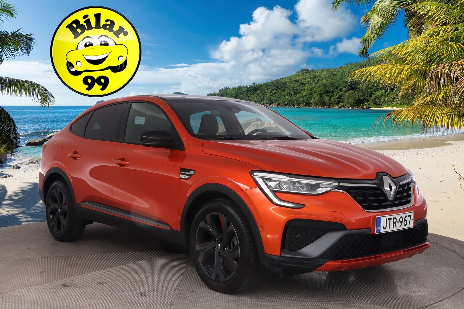 Renault Arkana 2022 E-TECH 145 Hybrid R.S. Line *2.Om. Suomi-Auto / P-Kamera / Tutkat / Nahka-alcantara / Ambient Light - *Juuri saapunut! / Merkkihuollettu RS-Line / Digimittaristo / ACC / Ratinlämmitys / Navi*