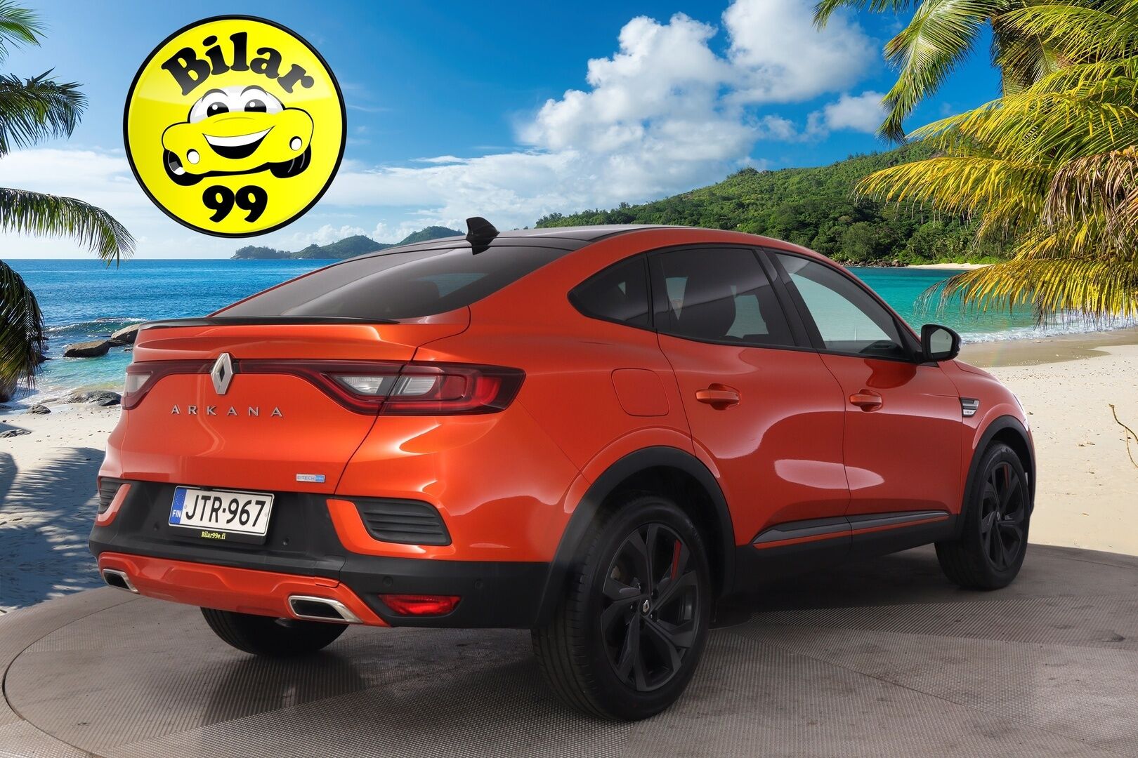 Renault Arkana 2022 E-TECH 145 Hybrid R.S. Line *2.Om. Suomi-Auto / P-Kamera / Tutkat / Nahka-alcantara / Ambient Light - *Juuri saapunut! / Merkkihuollettu RS-Line / Digimittaristo / ACC / Ratinlämmitys / Navi*
