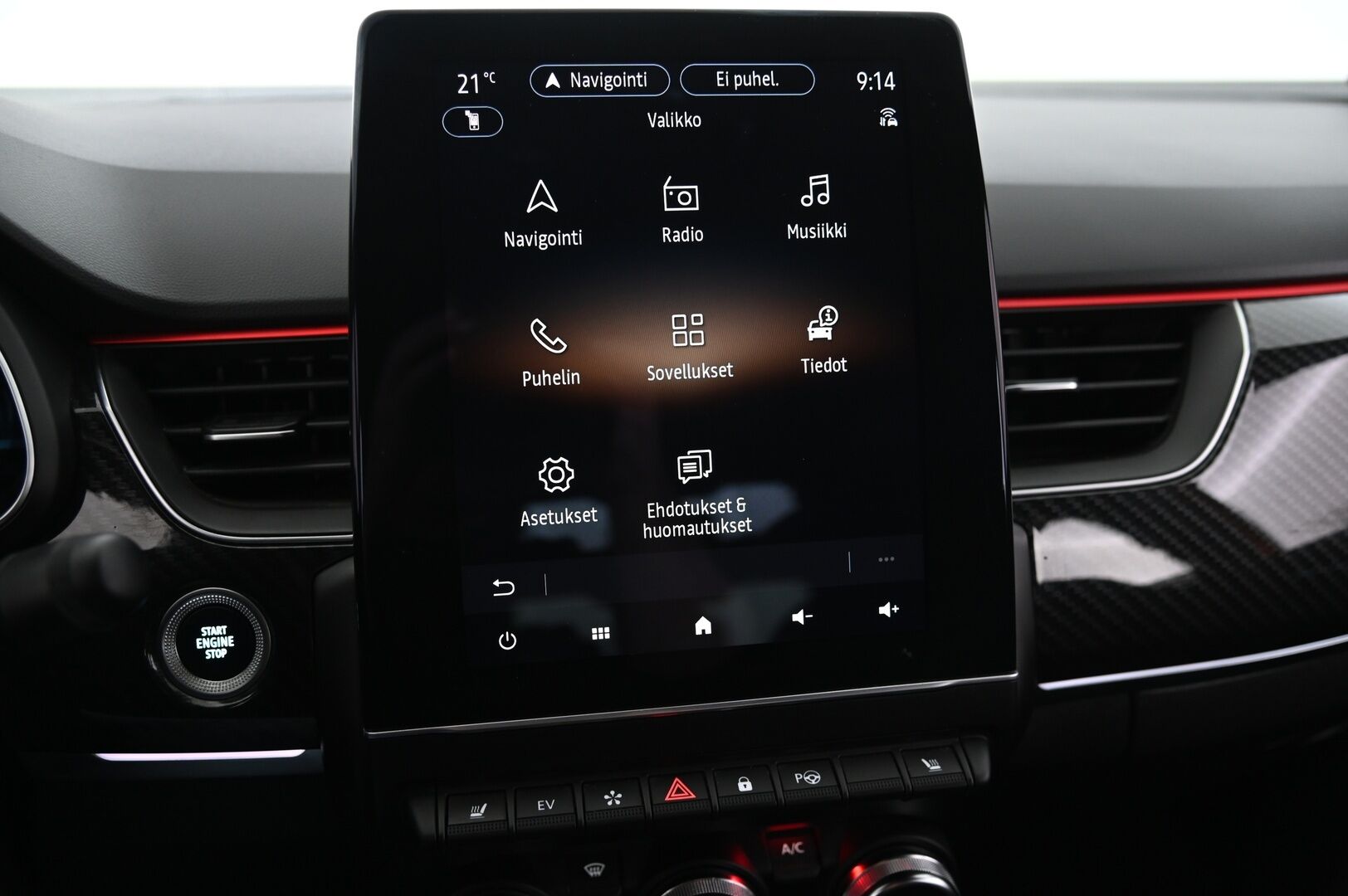 Renault Arkana 2022 E-TECH 145 Hybrid R.S. Line *2.Om. Suomi-Auto / P-Kamera / Tutkat / Nahka-alcantara / Ambient Light - *Juuri saapunut! / Merkkihuollettu RS-Line / Digimittaristo / ACC / Ratinlämmitys / Navi*