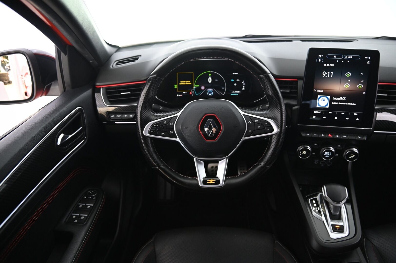 Renault Arkana 2022 E-TECH 145 Hybrid R.S. Line *2.Om. Suomi-Auto / P-Kamera / Tutkat / Nahka-alcantara / Ambient Light - *Juuri saapunut! / Merkkihuollettu RS-Line / Digimittaristo / ACC / Ratinlämmitys / Navi*
