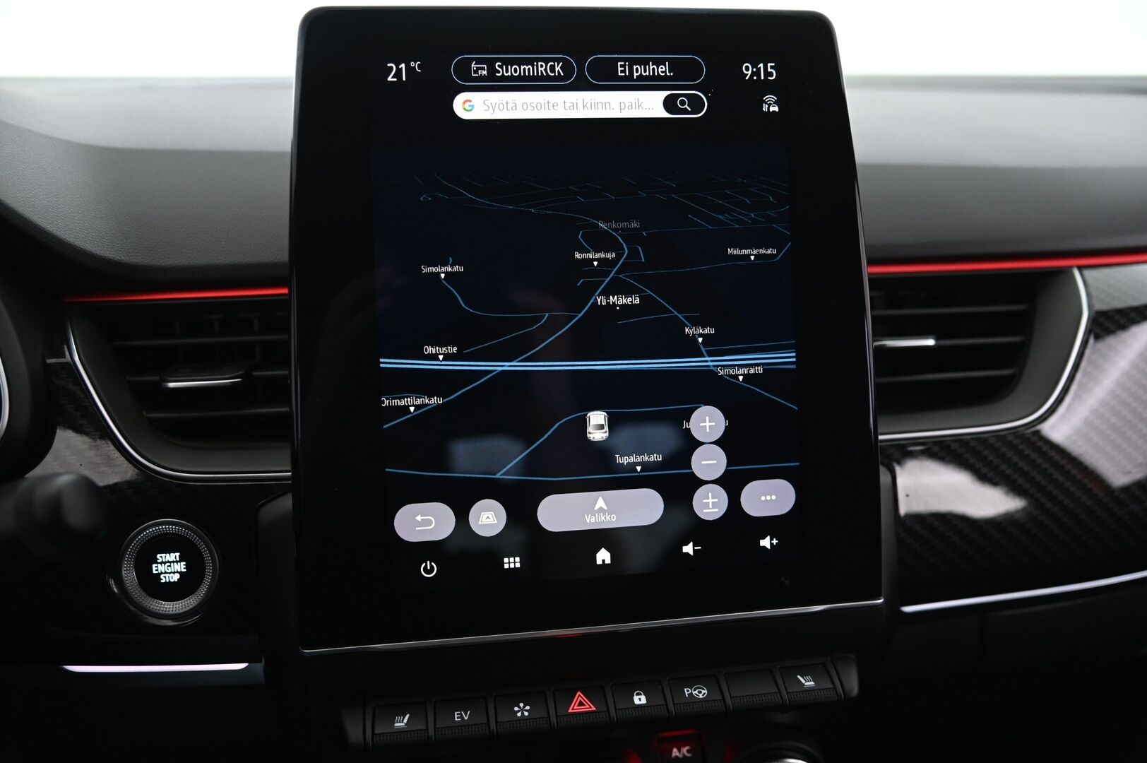 Renault Arkana 2022 E-TECH 145 Hybrid R.S. Line *2.Om. Suomi-Auto / P-Kamera / Tutkat / Nahka-alcantara / Ambient Light - *Juuri saapunut! / Merkkihuollettu RS-Line / Digimittaristo / ACC / Ratinlämmitys / Navi*