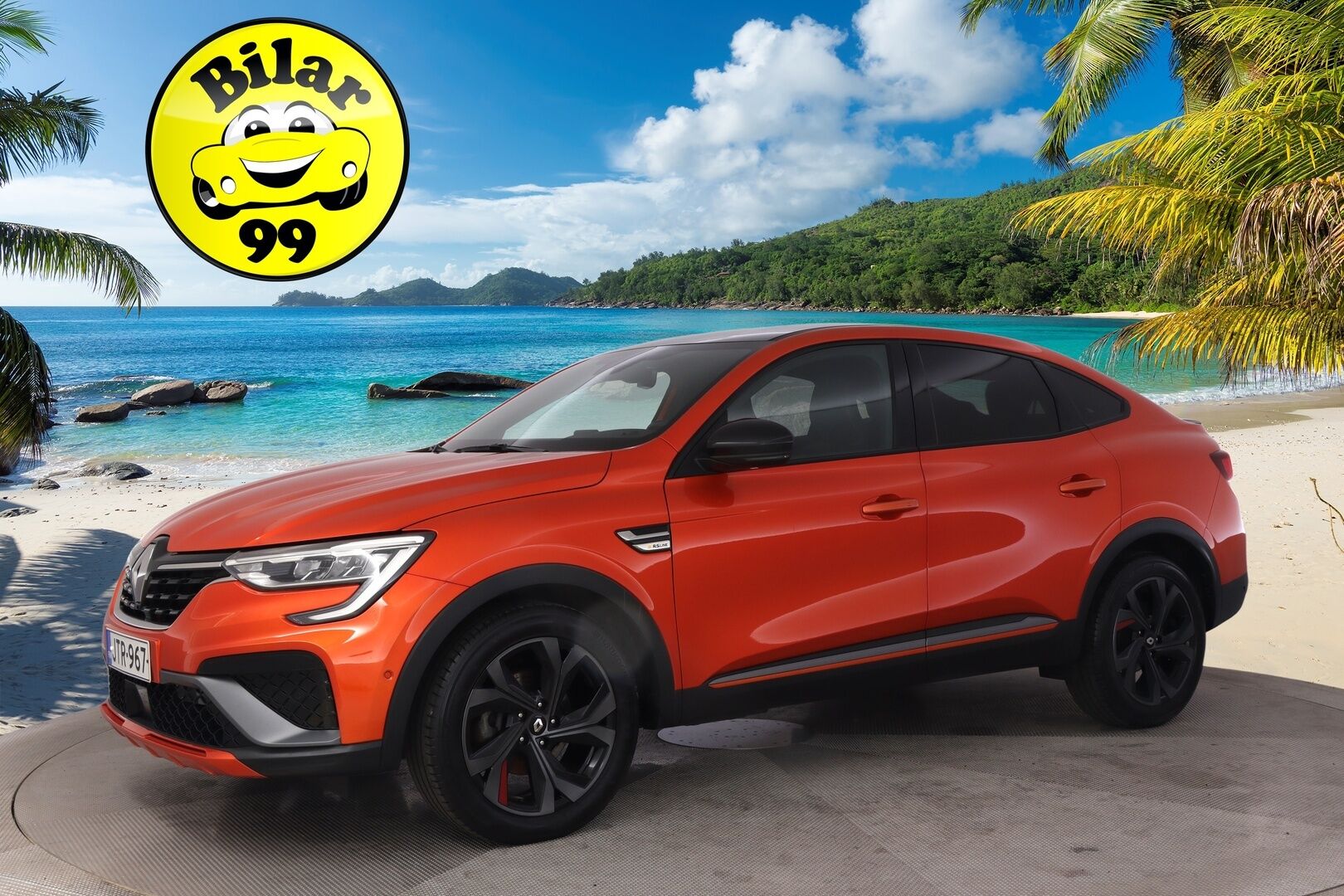 Renault Arkana 2022 E-TECH 145 Hybrid R.S. Line *2.Om. Suomi-Auto / P-Kamera / Tutkat / Nahka-alcantara / Ambient Light - *Juuri saapunut! / Merkkihuollettu RS-Line / Digimittaristo / ACC / Ratinlämmitys / Navi*