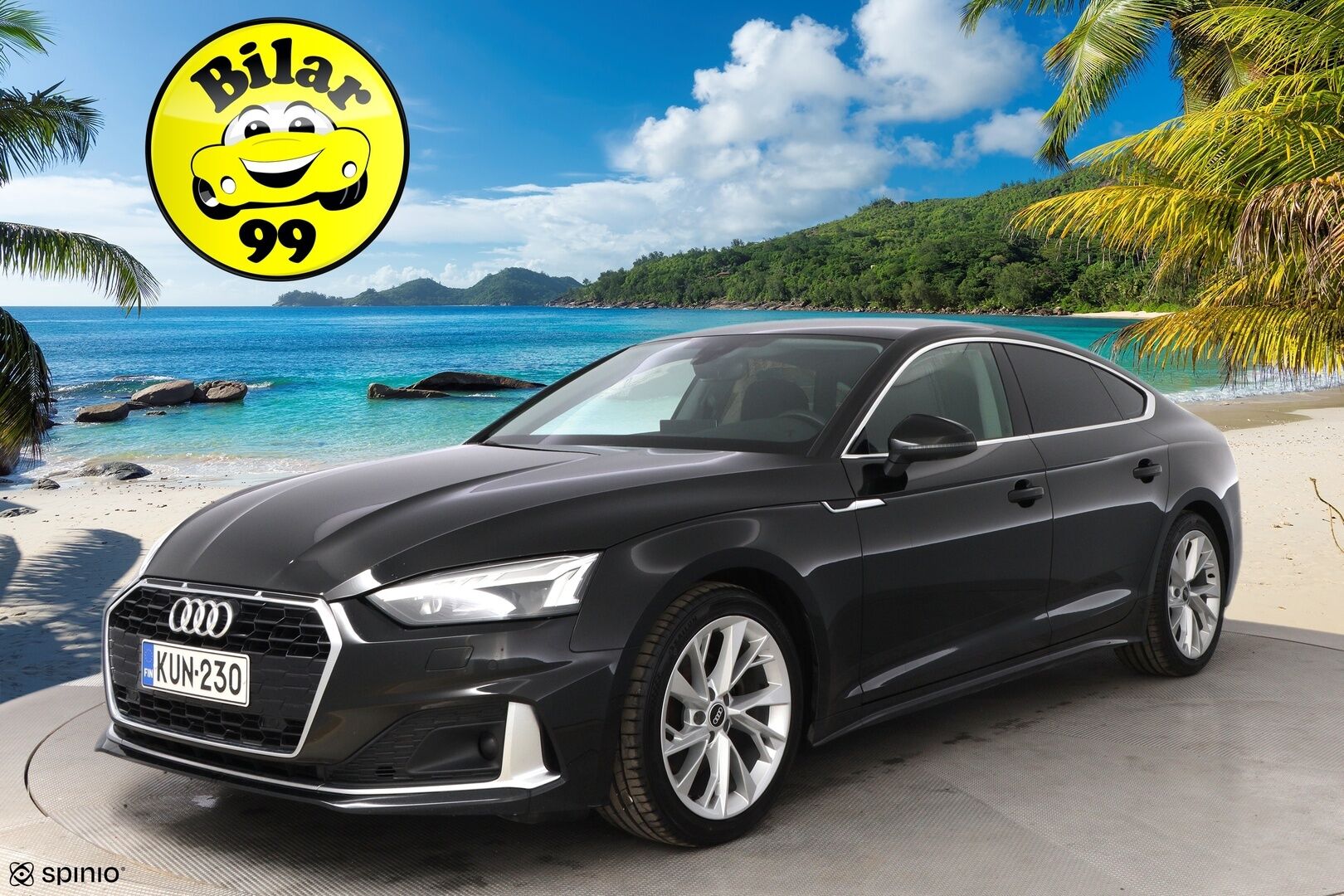 Audi A5 2022 Sportback Business Advanced 30 TDI S tronic * Webasto / Peruutuskamera / Matrix LED / Vetokoukku / Sporttipenkit * - Kahdet renkaat aluvanteilla / Juuri huollettu - HULLUT AVAJAISHULINAT KORKOTARJOUS 3,29 %