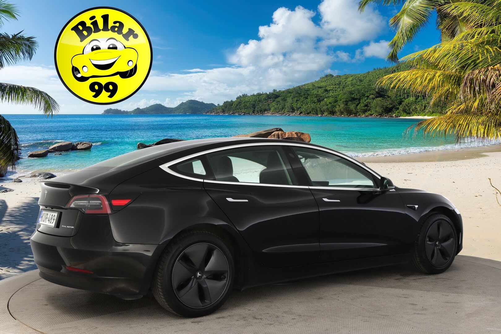 Tesla Model 3 2019 Long-Range Dual Motor AWD *Premium Audio / FSD3 / Kamerat / Lasikatto / ACC* - Juuri saapunut / Hyvät varusteet ja tyylikäs musta väri!*