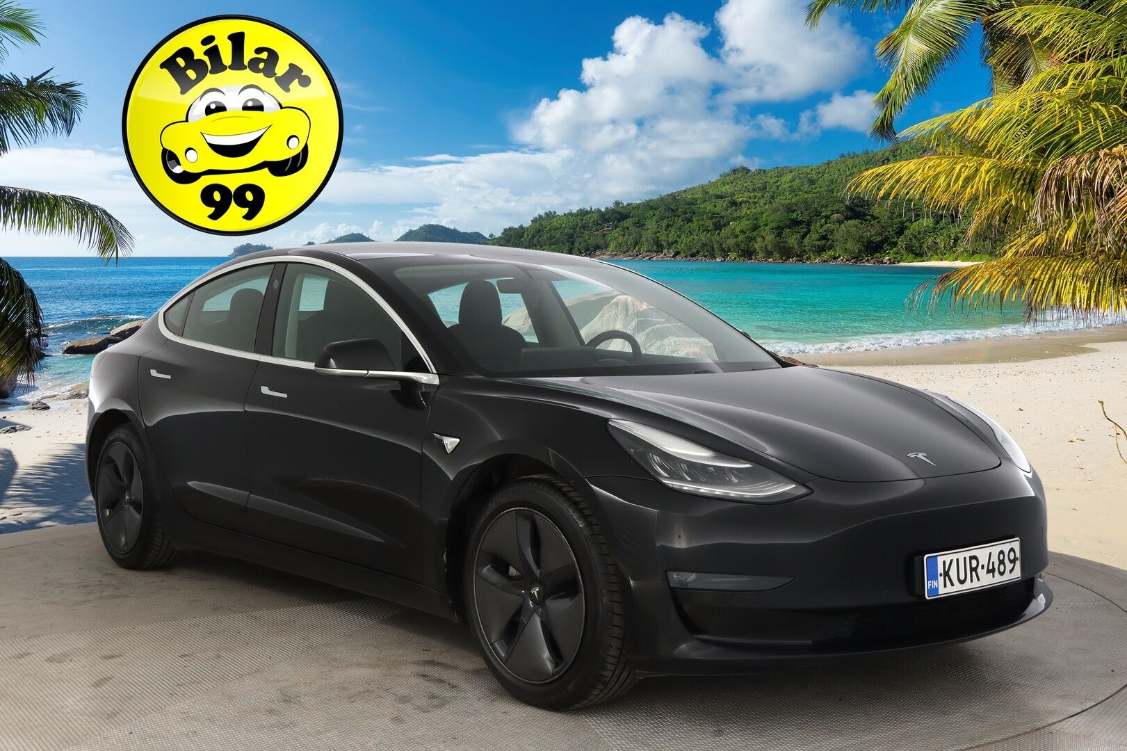 Tesla Model 3 2019 Long-Range Dual Motor AWD *Premium Audio / FSD3 / Kamerat / Lasikatto / ACC* - Juuri saapunut / Hyvät varusteet ja tyylikäs musta väri!*