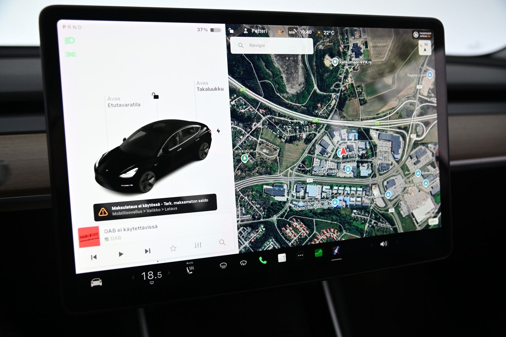 Tesla Model 3 2019 Long-Range Dual Motor AWD *Premium Audio / FSD3 / Kamerat / Lasikatto / ACC* - Juuri saapunut / Hyvät varusteet ja tyylikäs musta väri!*