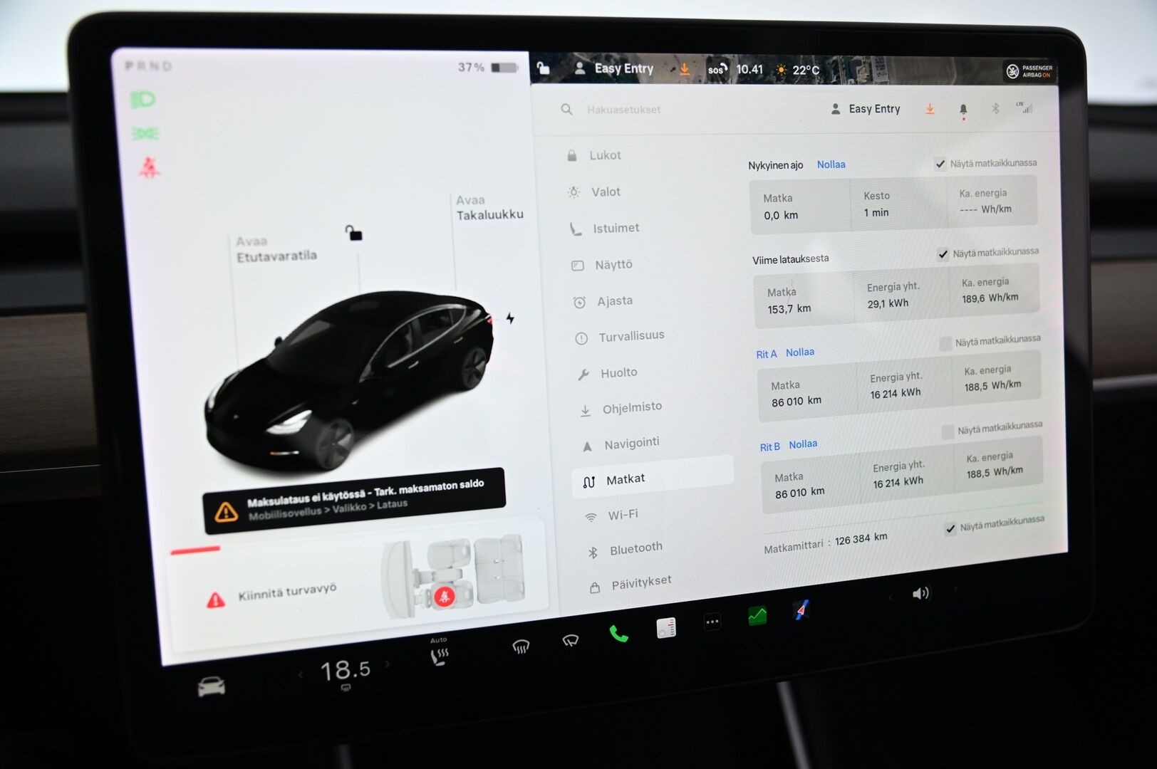 Tesla Model 3 2019 Long-Range Dual Motor AWD *Premium Audio / FSD3 / Kamerat / Lasikatto / ACC* - Juuri saapunut / Hyvät varusteet ja tyylikäs musta väri!*