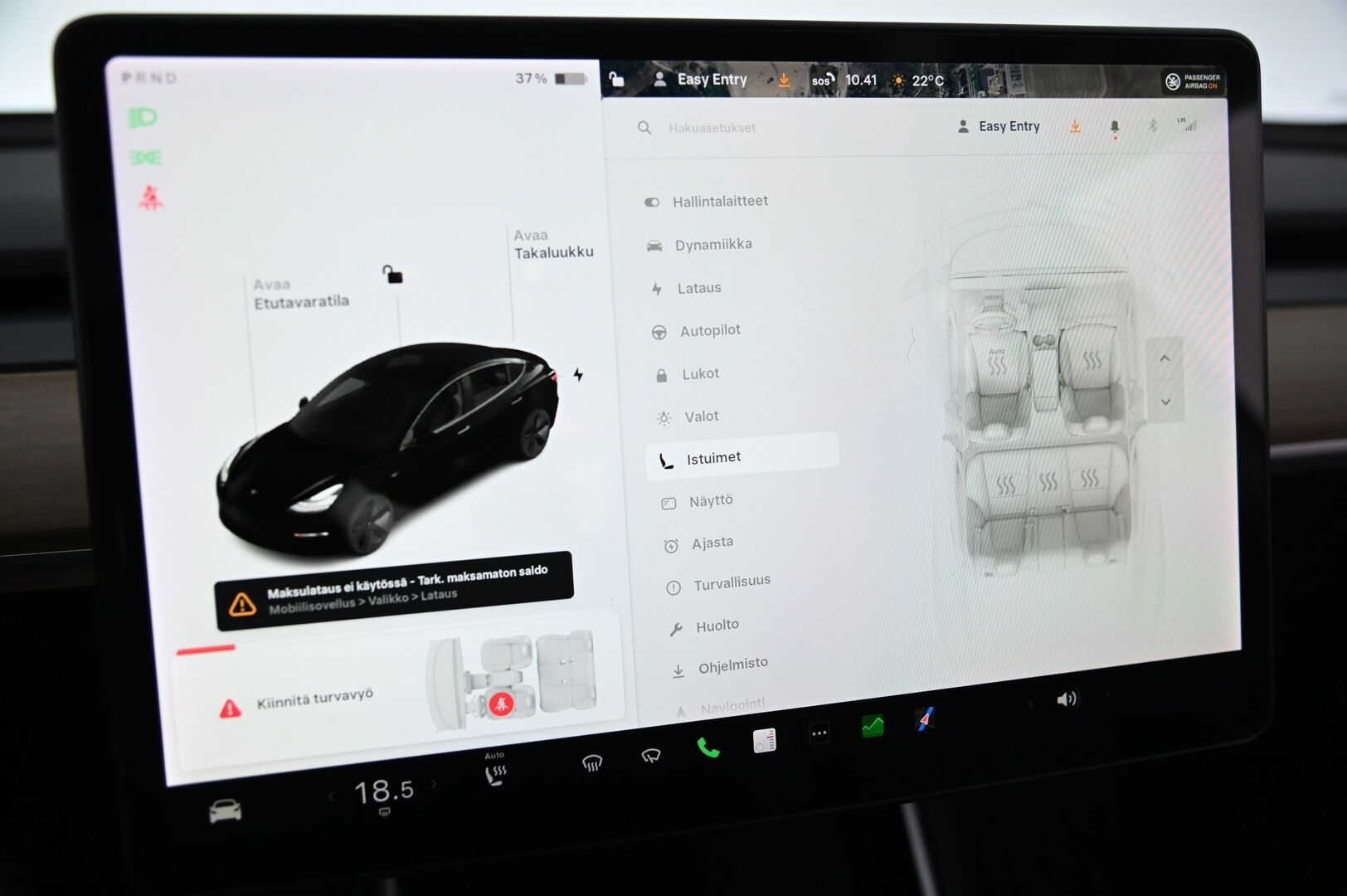 Tesla Model 3 2019 Long-Range Dual Motor AWD *Premium Audio / FSD3 / Kamerat / Lasikatto / ACC* - Juuri saapunut / Hyvät varusteet ja tyylikäs musta väri!*