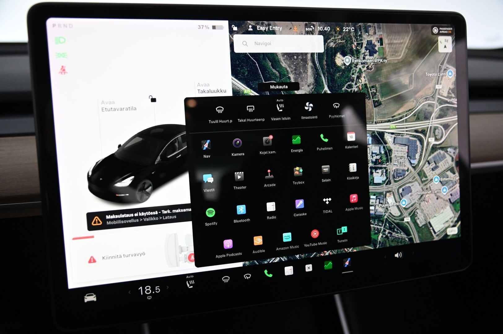 Tesla Model 3 2019 Long-Range Dual Motor AWD *Premium Audio / FSD3 / Kamerat / Lasikatto / ACC* - Juuri saapunut / Hyvät varusteet ja tyylikäs musta väri!*