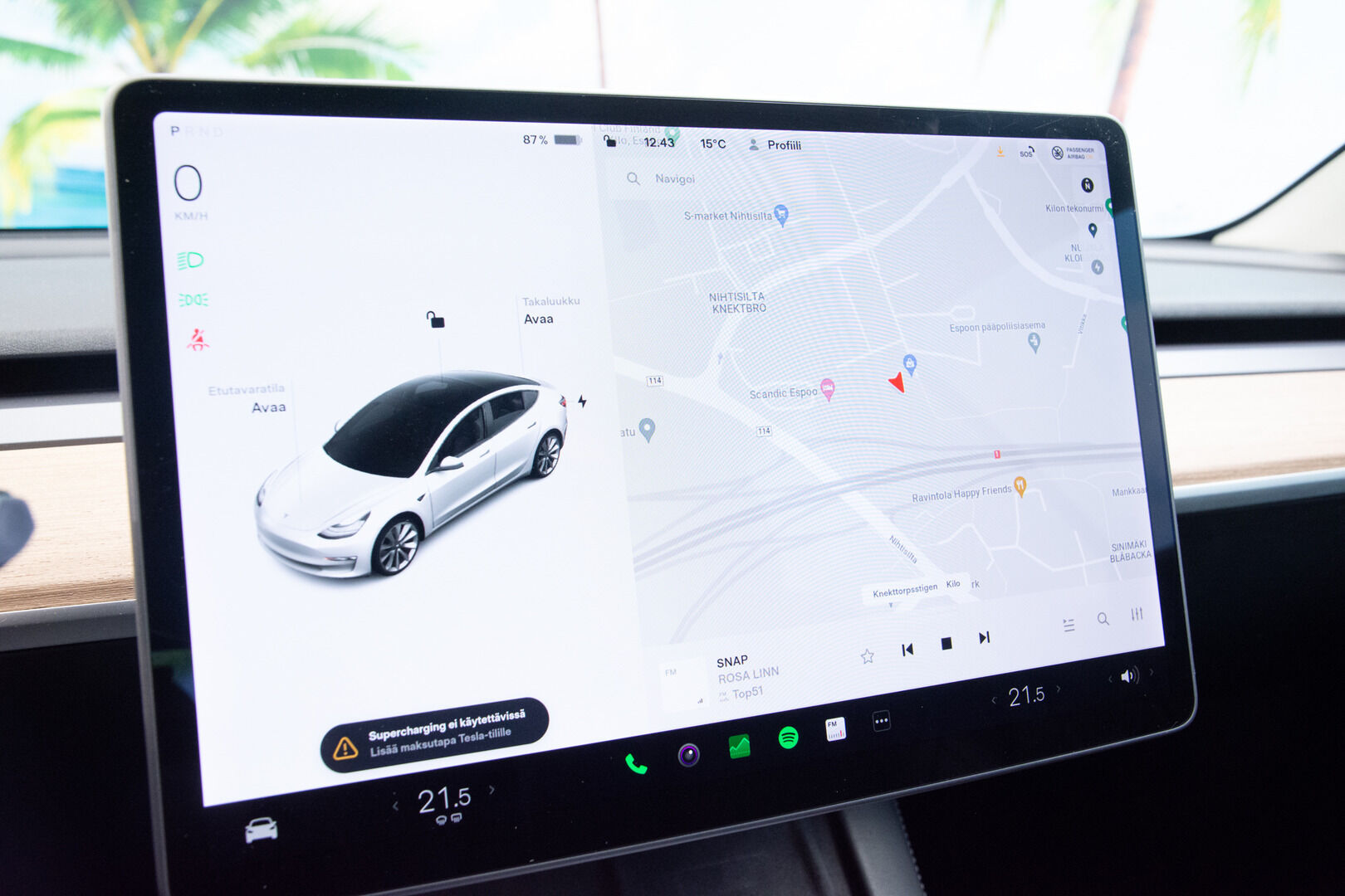 TESLA MODEL 3 2021 Long Range Refresh - Refresh | FSD | Koukku | Intel Atom | Premium Audio | ILP | Lasikatto | Puhdas Carvertical | Kahdet alumiinivanteet | Akku kuntotarkastettu