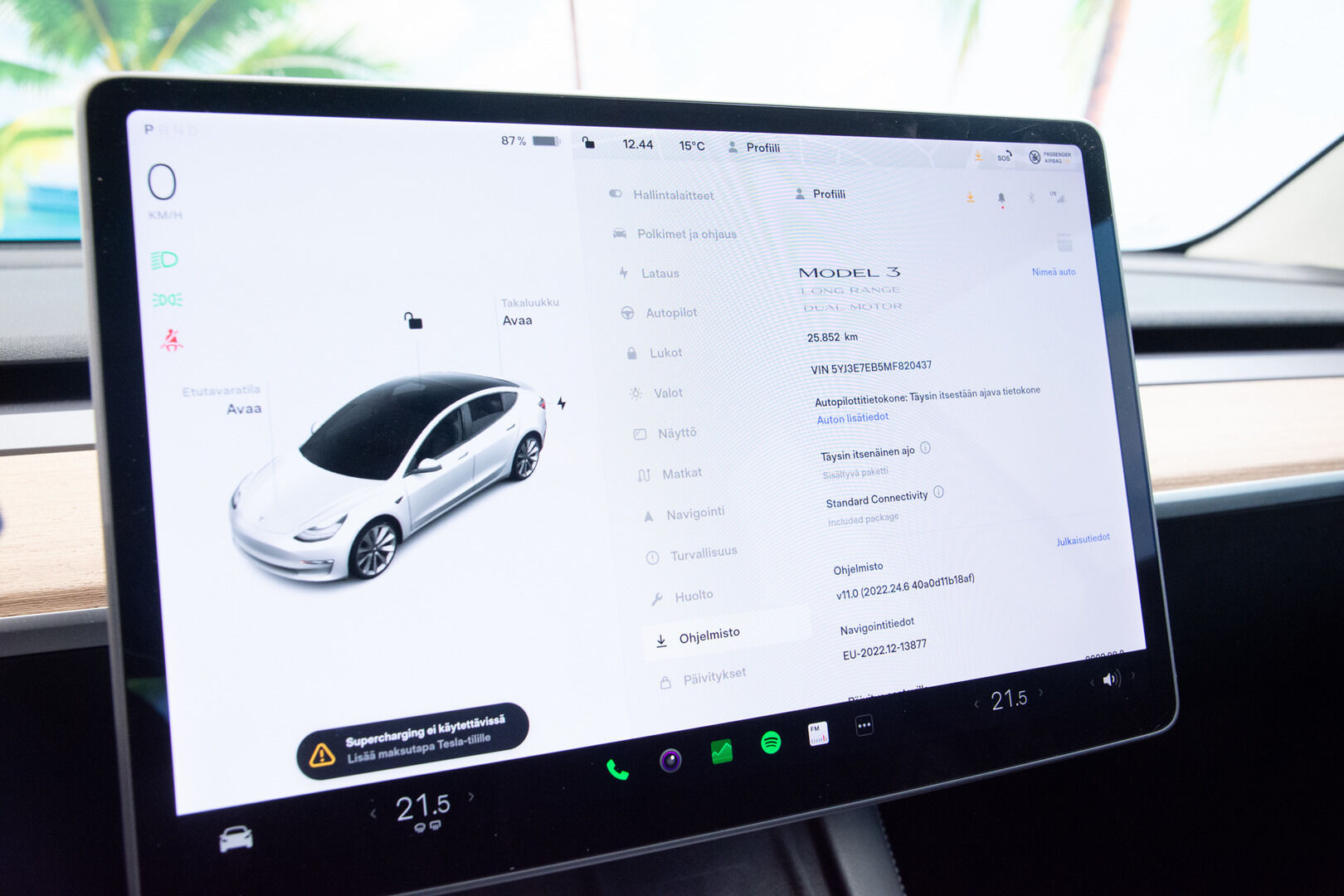 TESLA MODEL 3 2021 Long Range Refresh - Refresh | FSD | Koukku | Intel Atom | Premium Audio | ILP | Lasikatto | Puhdas Carvertical | Kahdet alumiinivanteet | Akku kuntotarkastettu
