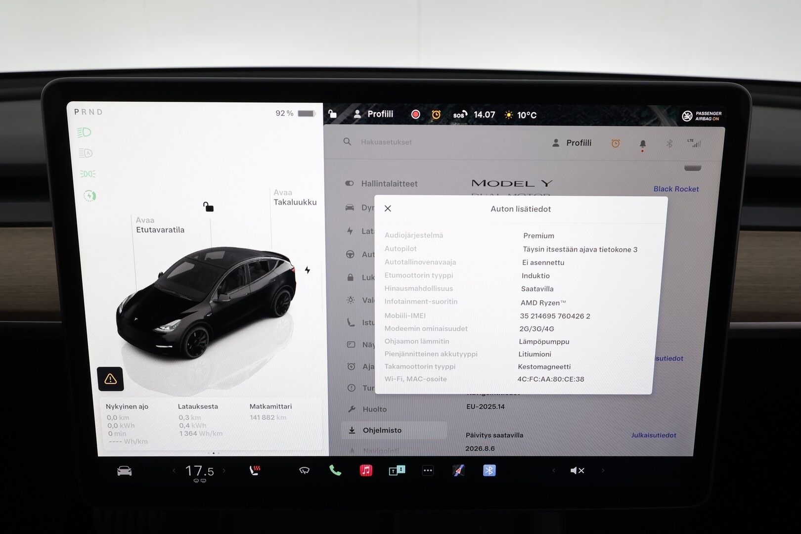 Tesla Model Y 2022 Performance * Koukku / ILP / ACC / Lasikatto / Premium Audio / P.Kamera / Matrix-LED / Muistipenkki / Kaistavahti * - Suomi-auto / Kahdet renkaat aluvanteilla / 2x Latauskaapelit - HULLUT AVAJAISHULINAT KORKOTARJOUS 3,29 %