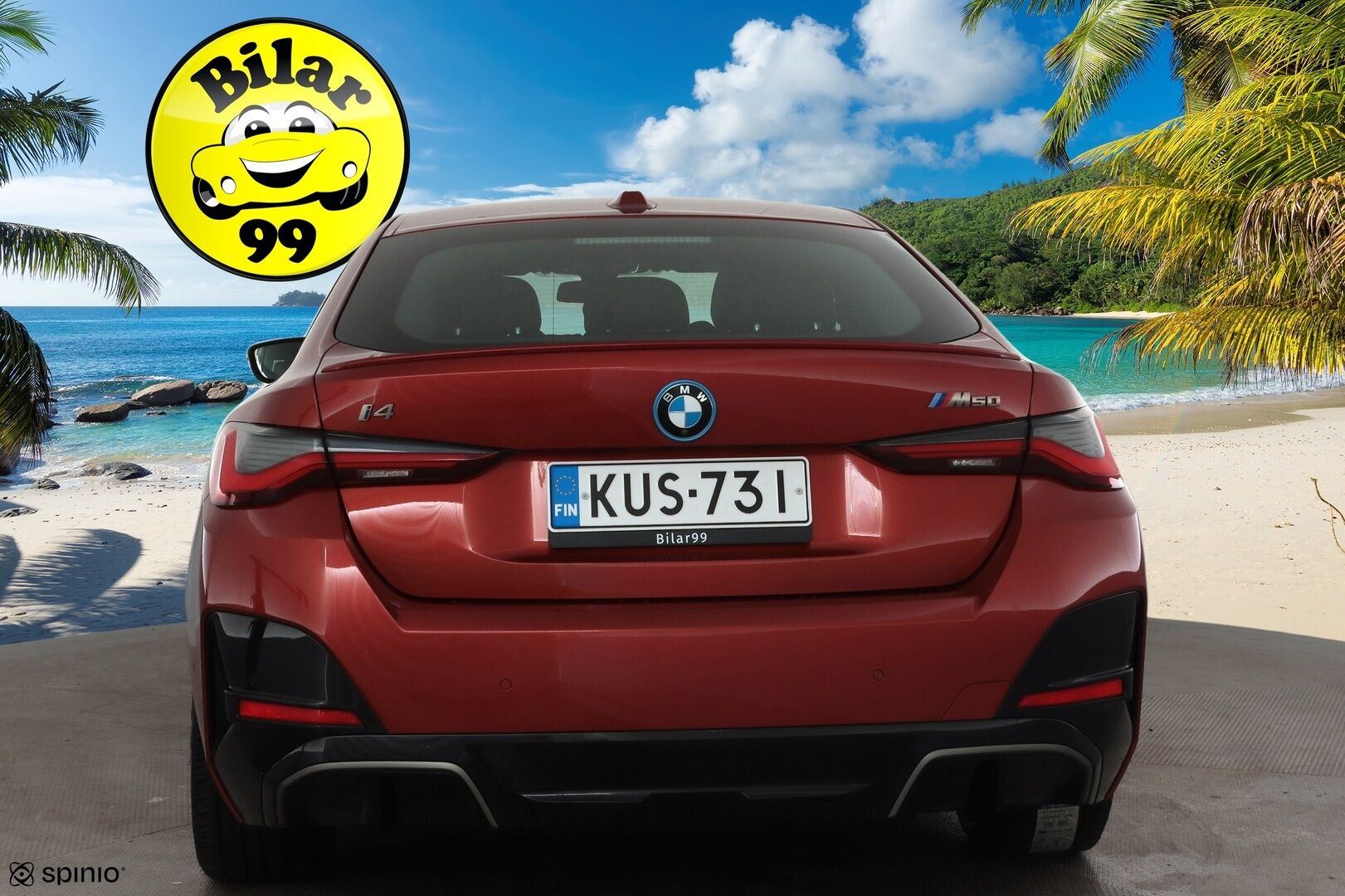 BMW I4 M50 2023 Charged * Suomi-auto / Vakkari / P.kamera / LED / Navi / Hifi / Sporttipenkit / Adapt.alusta * - Akku kuntotarkastettu / Kahdet renkaat aluvanteilla / Merkkihuollettu