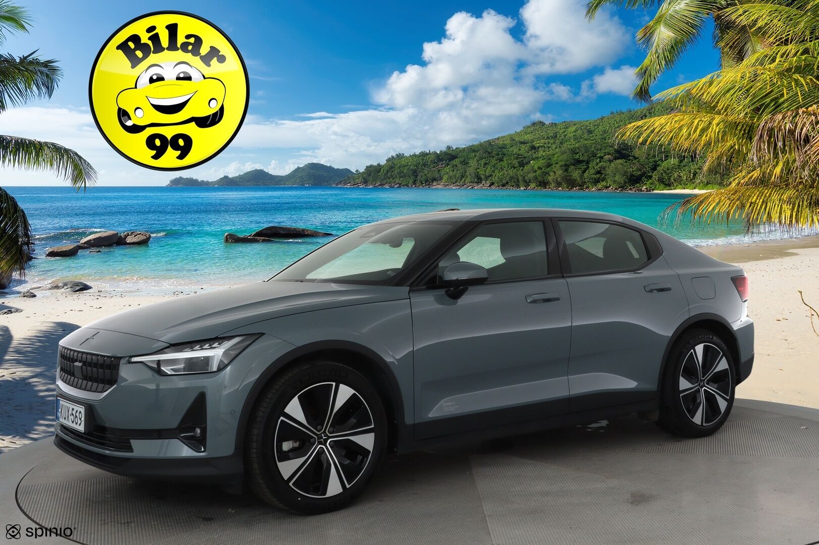 Polestar 2 2023 Long Range Dual Motor, 300kW, 78kWh **Adapt.vakkari / Muistipenkki / Lämpöpumppu / H&K / Lasikatto / 360,kamera** - 3,99 % KORKOTARJOUS TÄHÄN AUTOON - 1.Om Suomi-auto / Merkkihuollettu / Kahdet renkaat aluvanteilla / Koukku / Navi / Ratinlämmitin / Penkinlämmittimet takana 