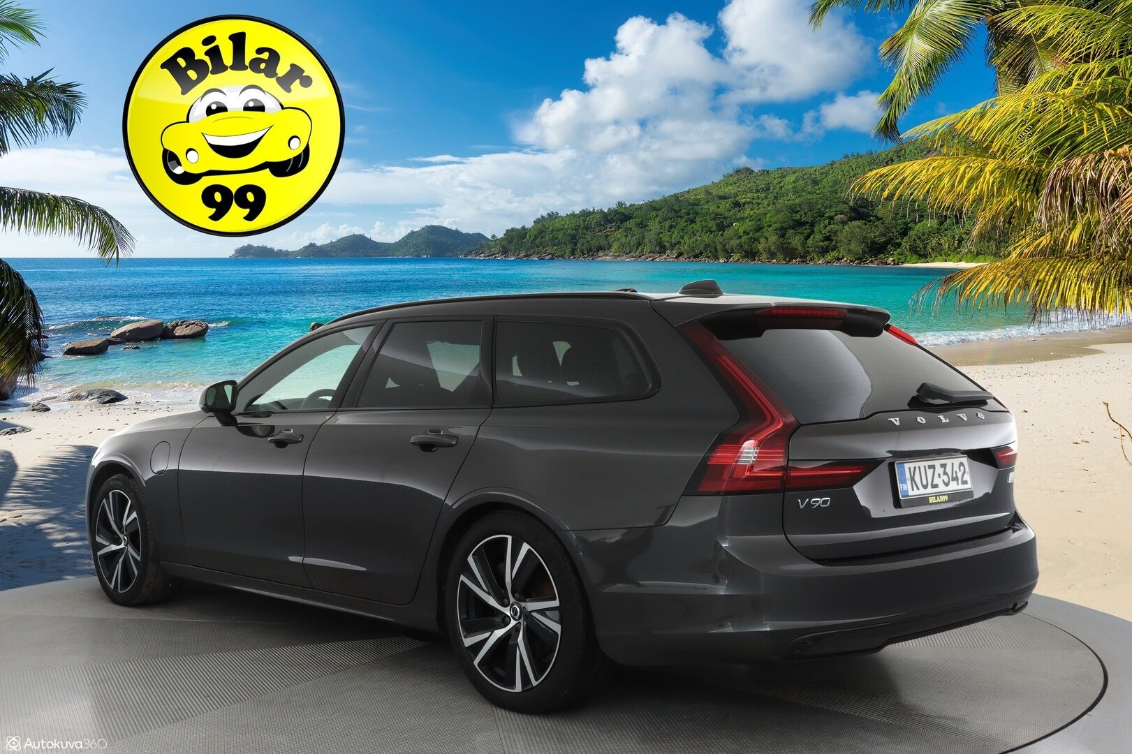 Volvo V90 2023 T8 AWD Long Range High Performance **1.Om Suomi-auto / HUD / Panorama / 360° Kamera / Adapt.Vakkari / Koukku** - 3,99 % KORKOTARJOUS TÄHÄN AUTOON - Sporttipenkit Muistilla / Pixel-LED / Harman/Kardon / Kaistavahti /  Google Maps / KeylessGo / 2x Renkaat