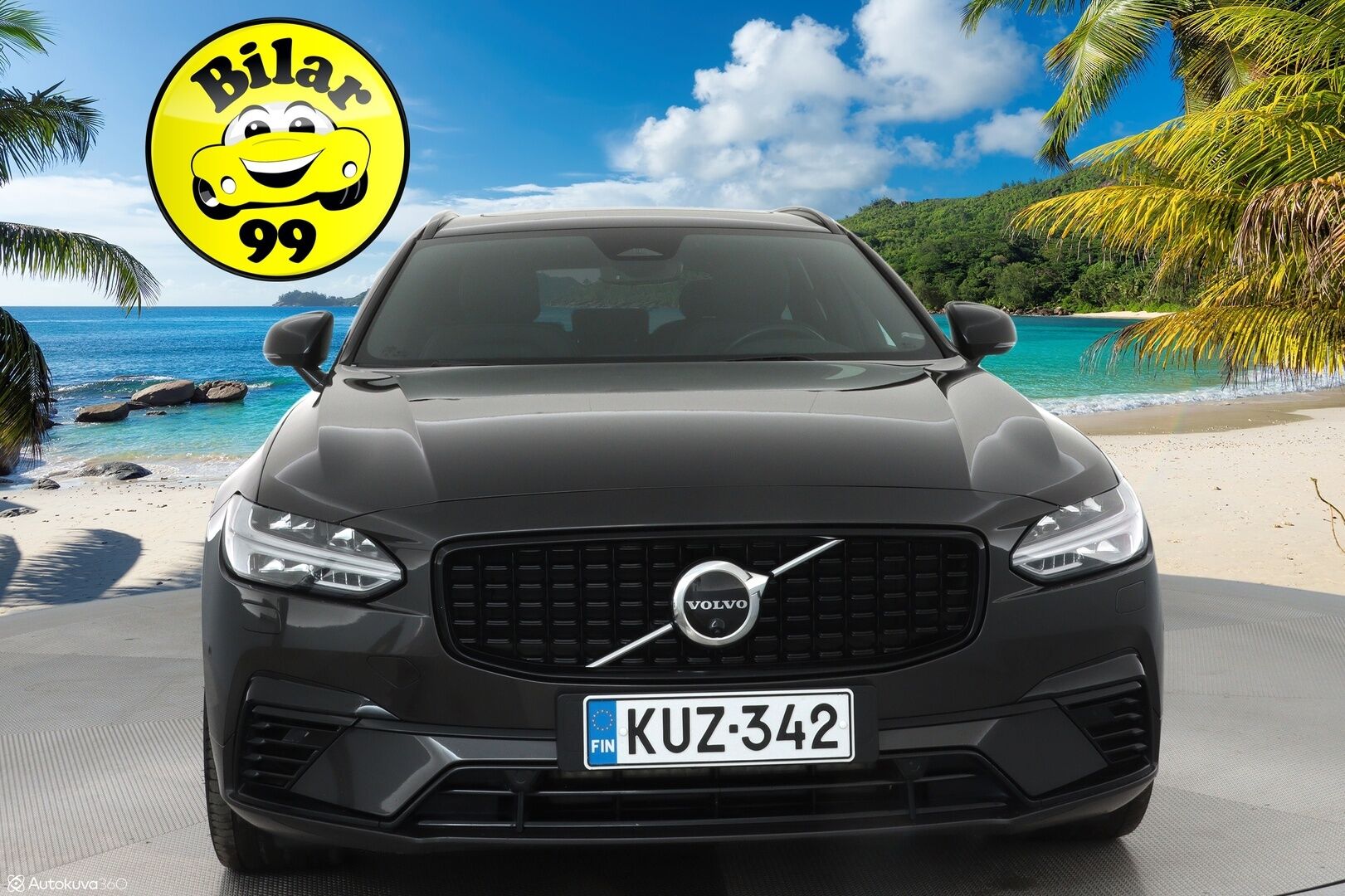 Volvo V90 2023 T8 AWD Long Range High Performance **1.Om Suomi-auto / HUD / Panorama / 360° Kamera / Adapt.Vakkari / Koukku** - 3,99 % KORKOTARJOUS TÄHÄN AUTOON - Sporttipenkit Muistilla / Pixel-LED / Harman/Kardon / Kaistavahti /  Google Maps / KeylessGo / 2x Renkaat