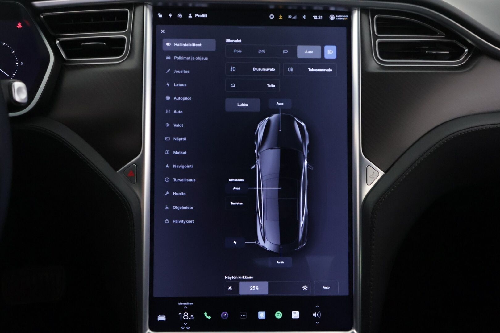 TESLA MODEL S 2018 75D / Lasikatto / CCS / Kamera / Sentry / Ilma-alusta / Muistipenkit / Digimittari * - / Juuri katsastettu / Näyttävät vanteet /