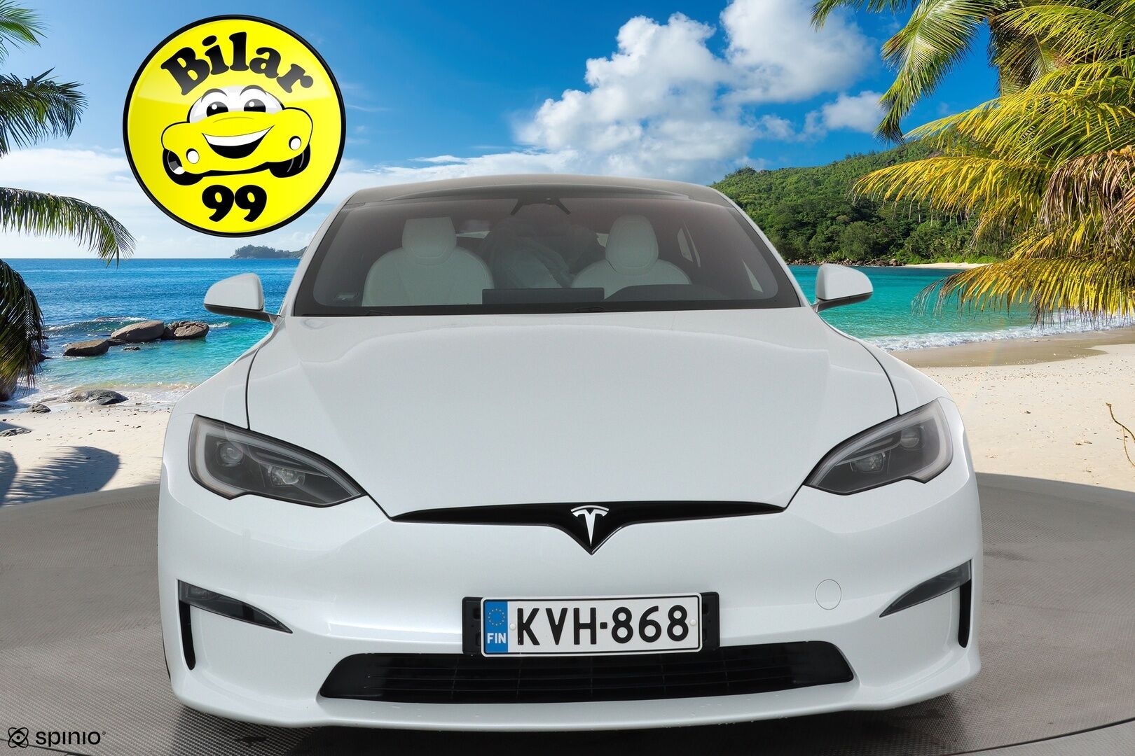 Tesla Model S 2023 Long Range **Valkoinen sisusta / HW4 / Lämpöpumppu / Lasikatto / Matrix-LED / Adapt.Vakkari / P.Kamera / Muistipenkki / Ilma-alusta / Keyless** - 2,99 % KORKOTARJOUS TÄHÄN AUTOON - 1-omisteinen Suomi-auto / 2x Latauskaapelit / Kahdet renkaat