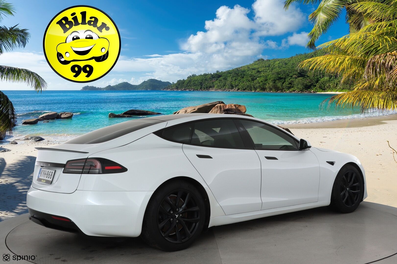 Tesla Model S 2023 Long Range **Valkoinen sisusta / HW4 / Lämpöpumppu / Lasikatto / Matrix-LED / Adapt.Vakkari / P.Kamera / Muistipenkki / Ilma-alusta / Keyless** - 2,99 % KORKOTARJOUS TÄHÄN AUTOON - 1-omisteinen Suomi-auto / 2x Latauskaapelit / Kahdet renkaat